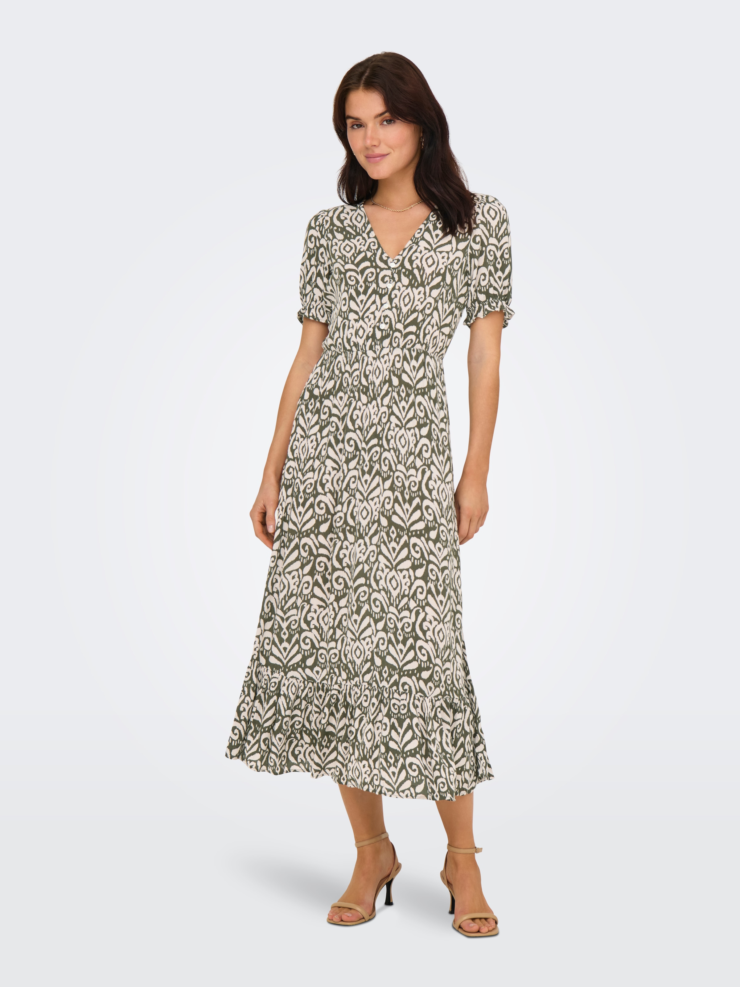 ONLY Maxikleid »ONLCHIANTI S/S LONG DRESS WVN NOOS« Viskose, regular fit