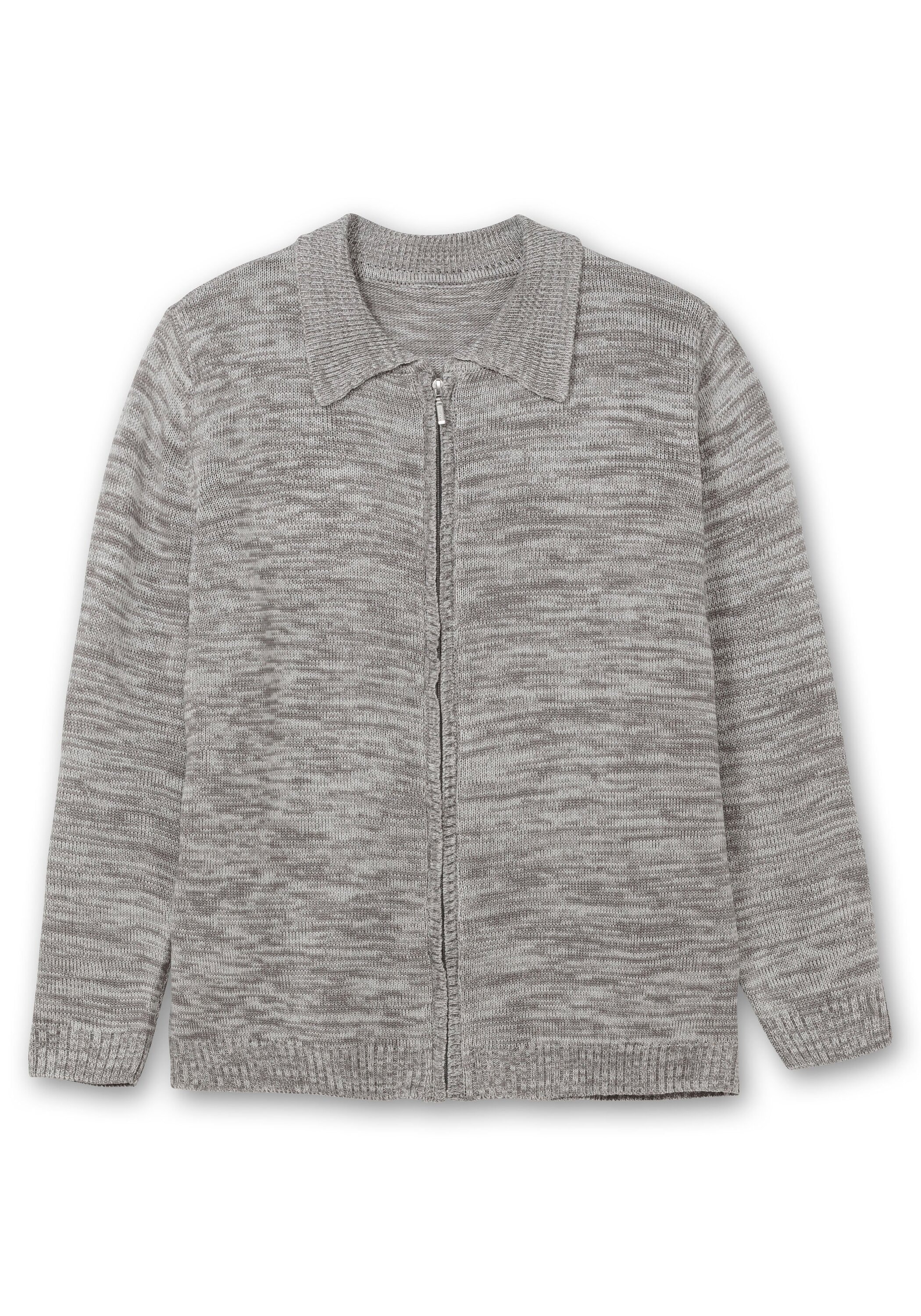 Sheego Strickjacke »Melierte Strickjacke mit Polokragen«