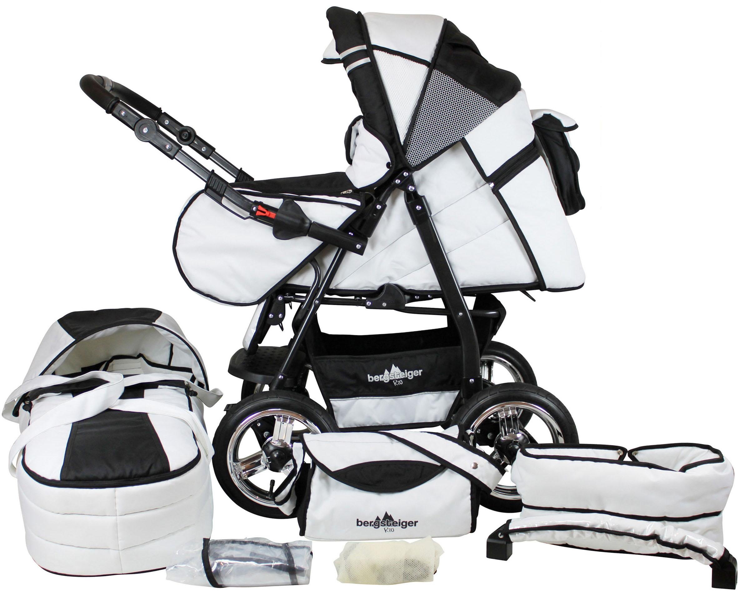 bergsteiger Kombi-Kinderwagen »Rio, black & white, 3in1«, mit Lufträdern; Made in Europe