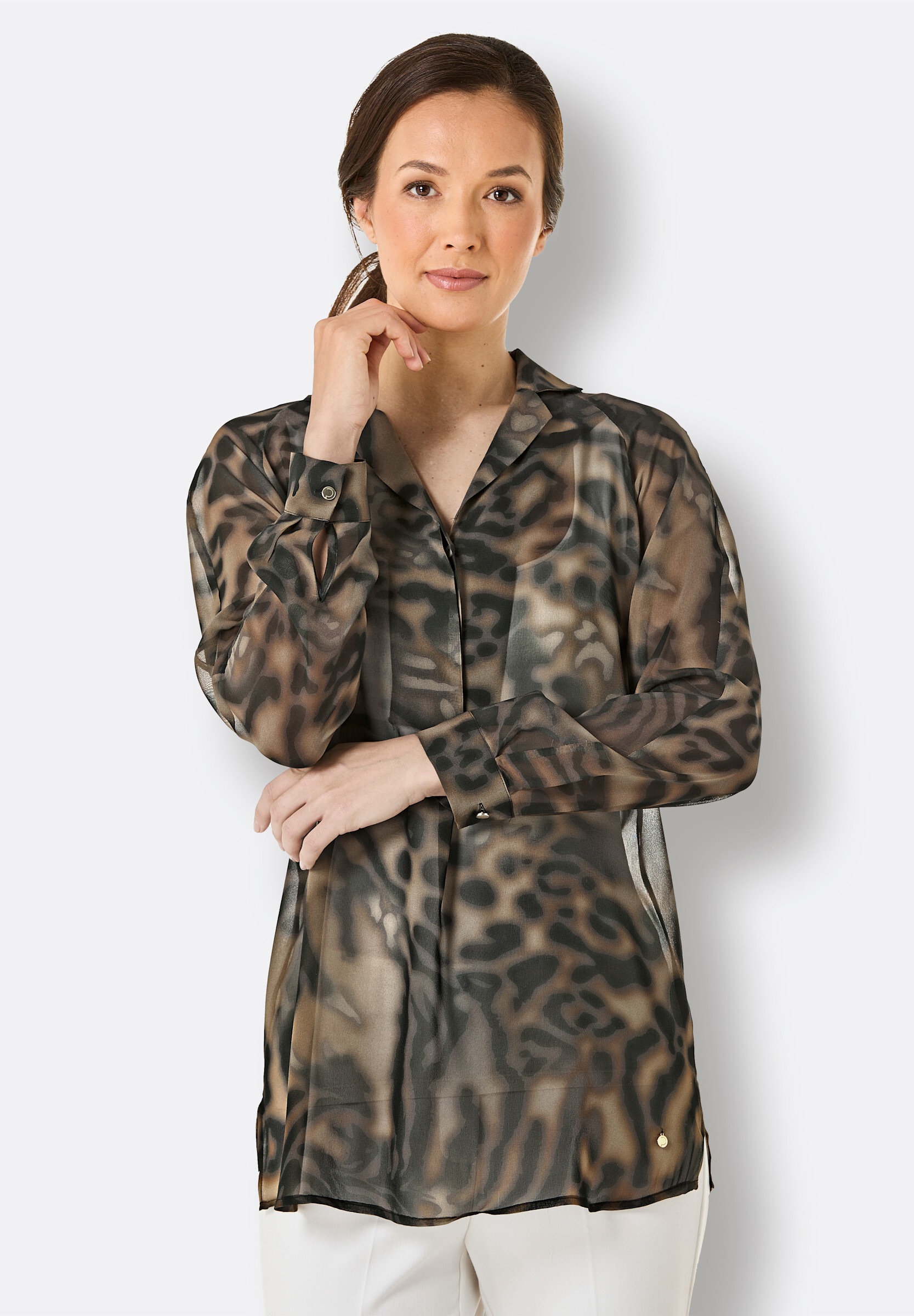 creation L Longbluse »Seiden-Longbluse Seidenbluse mit Digitaldruck«