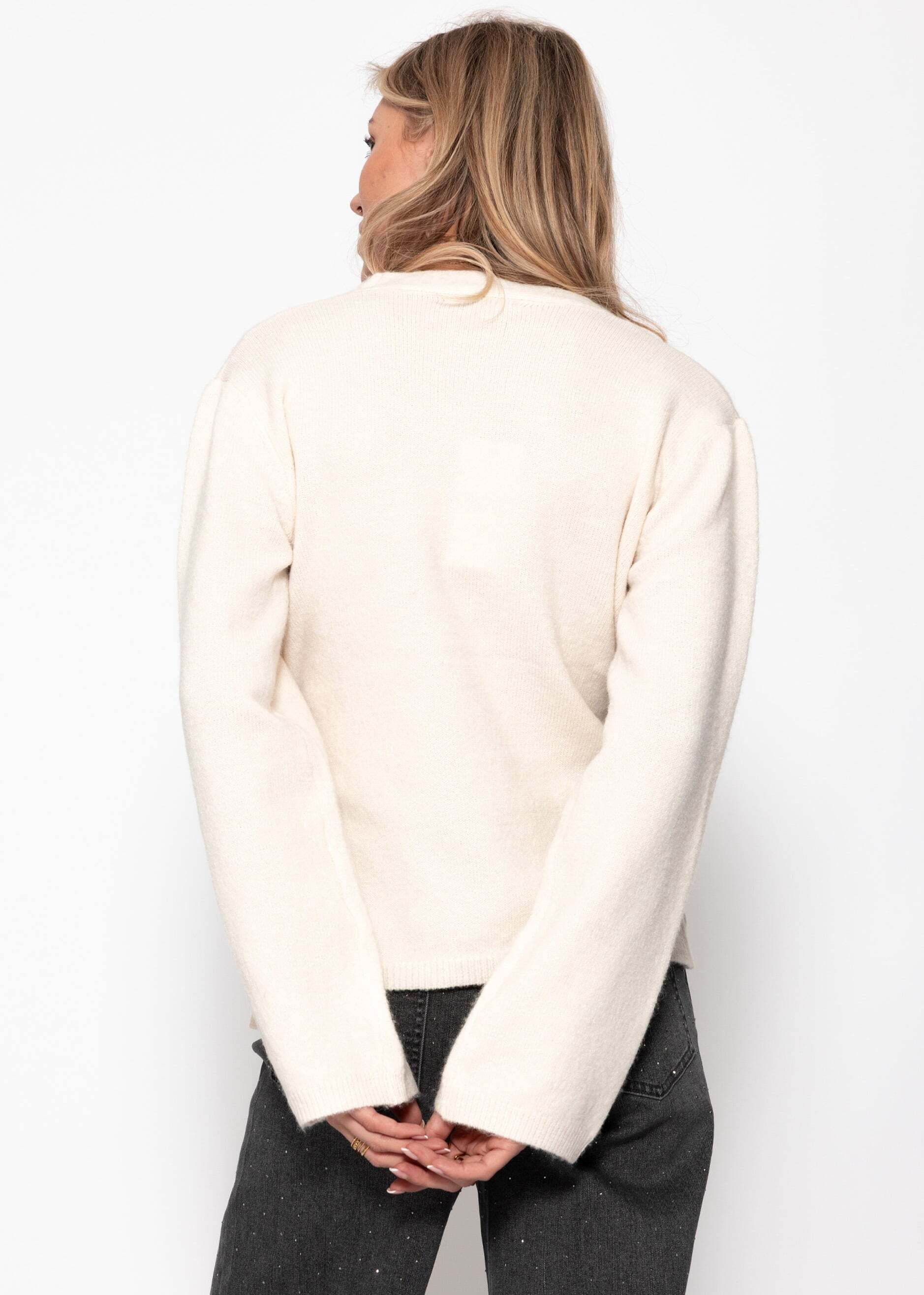 SASSYCLASSY Cardigan »Wickelcardigan« Feminine Strickjacke mit individueller Passform und Bindeband