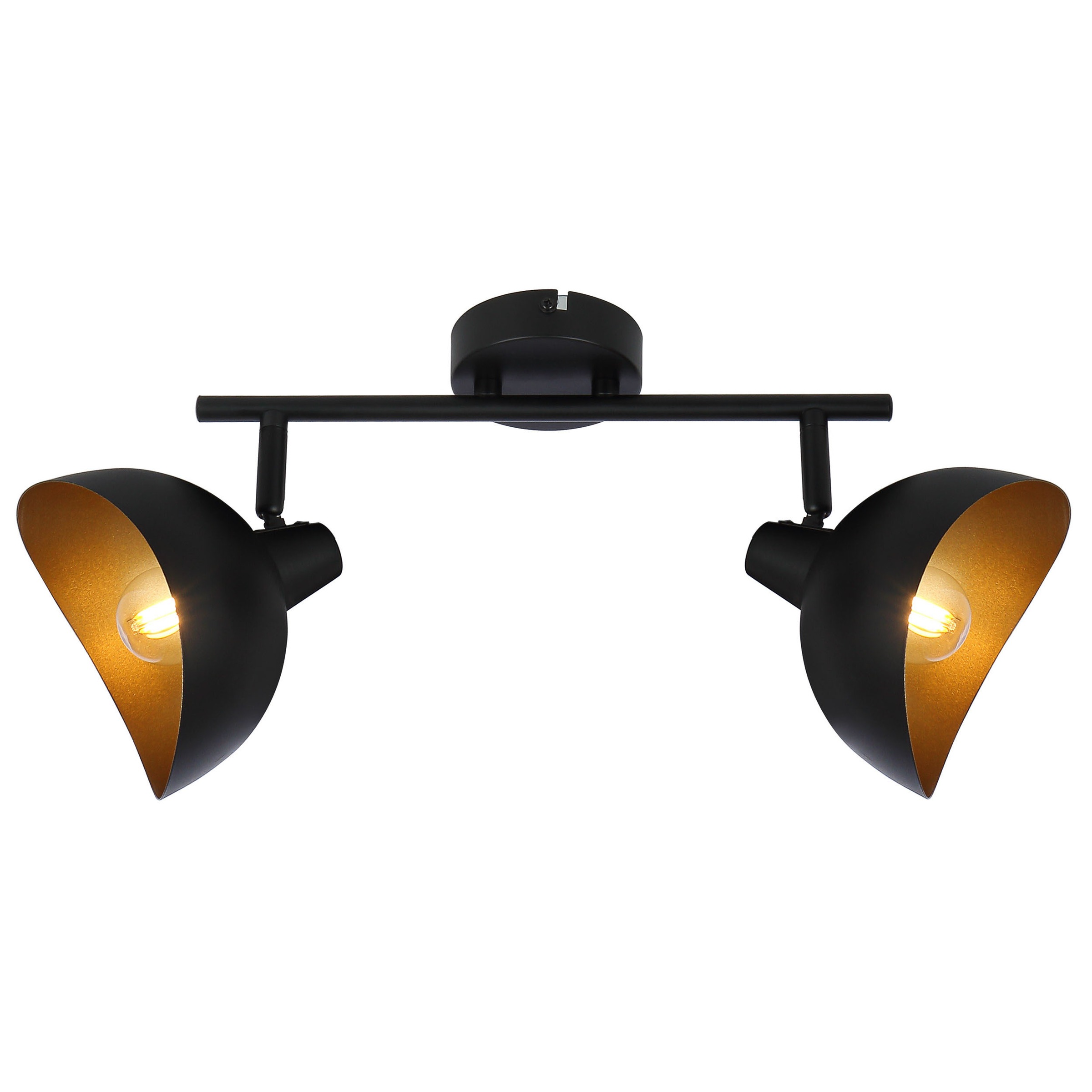Brilliant Leuchten Layton Spotrohr 2flg schwarz matt/gold