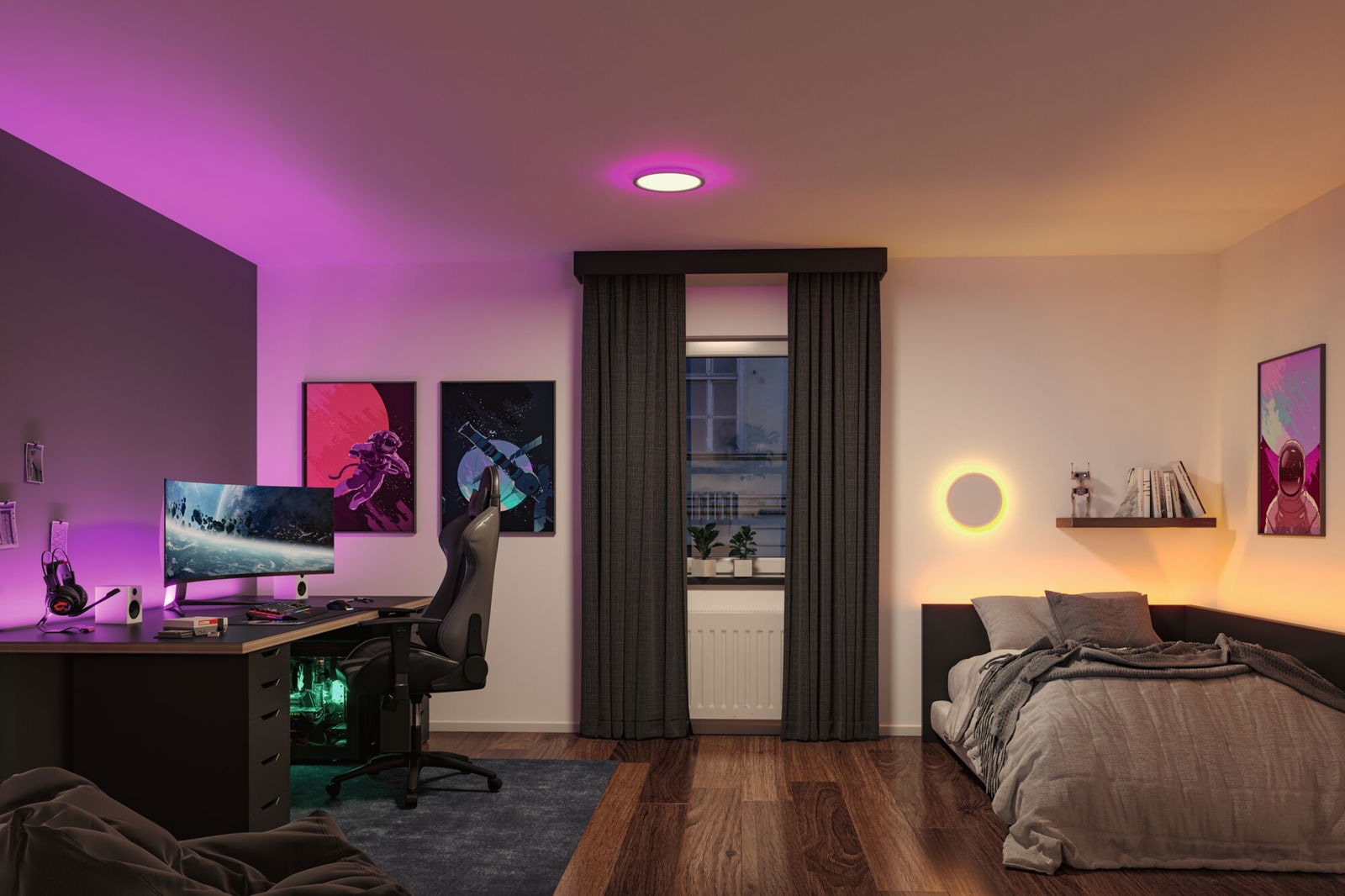 Paulmann LED Panel »LED Panel Atria Shine rund, RGB+ dimmbar« 1 Stk. Tageslichtweiß Farbwechsler & Farbsteuerung