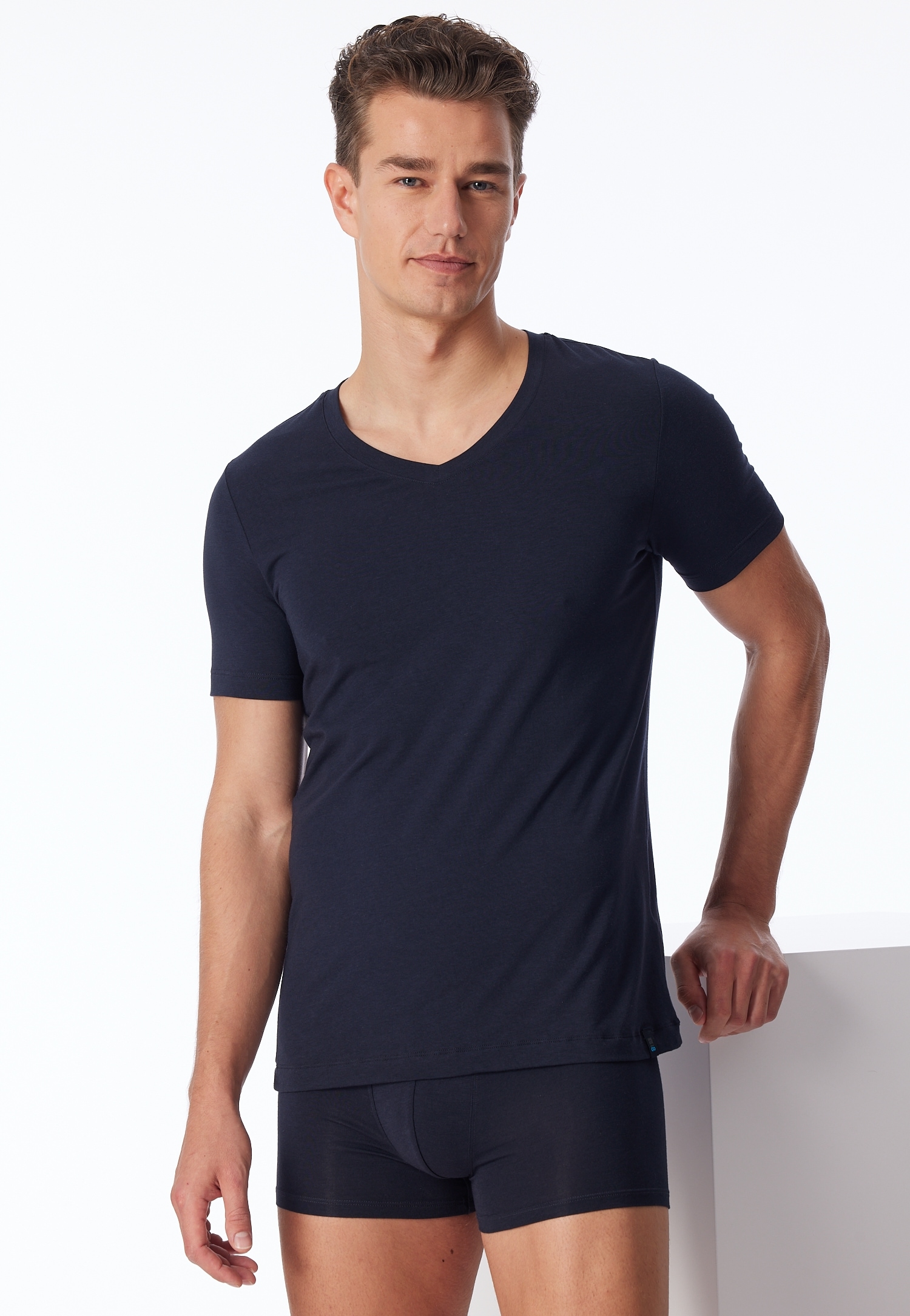 Schiesser T-Shirt »Long Life Soft«, V-Ausschnitt, kurzärmelig, reduzierte Pilling-Bildung