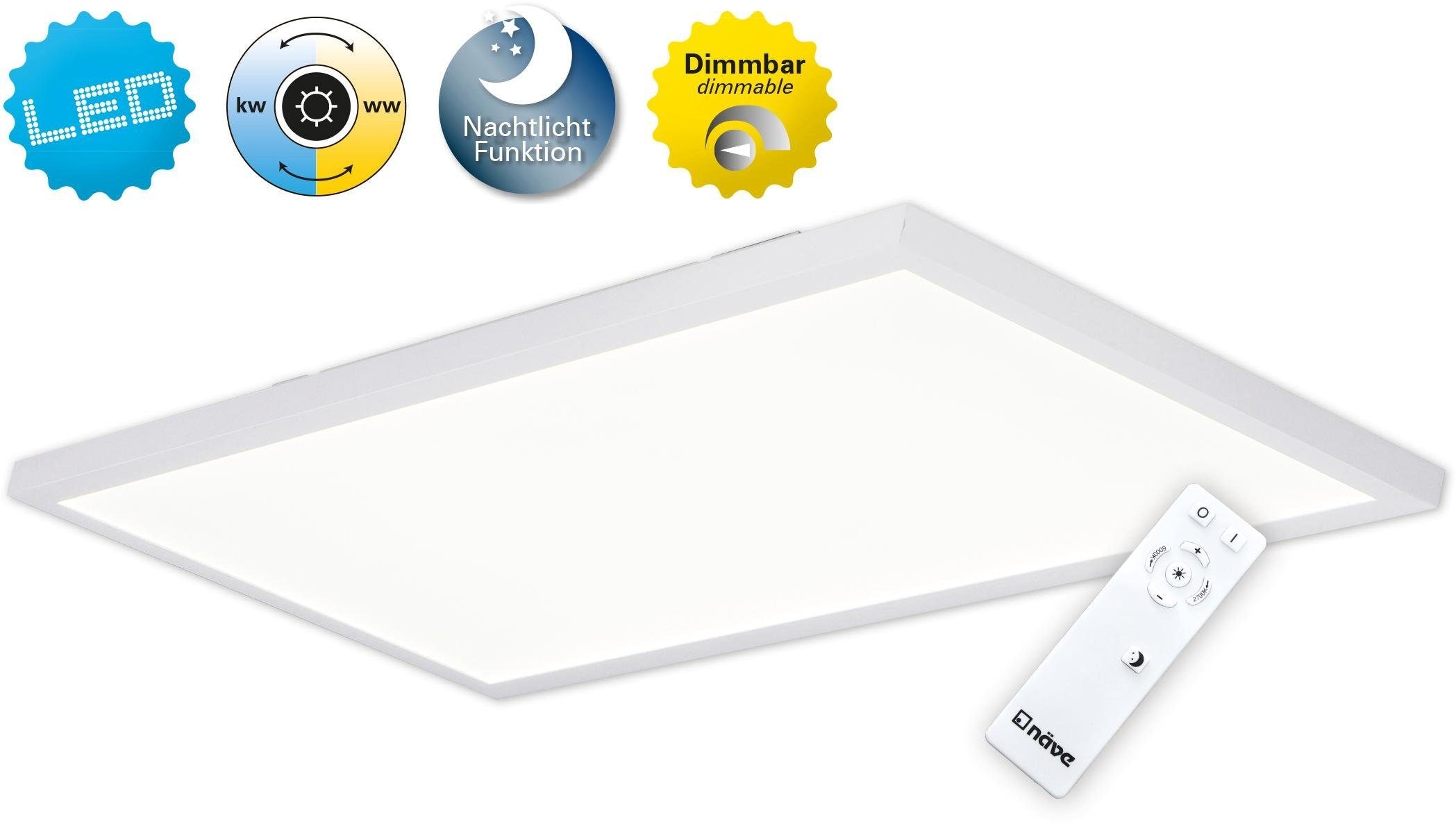 näve LED Deckenleuchte 1 Memoryfunktion, flammig-flammig, Nachlicht- im »Salta«, Fernbedienung Online Deckenleuchte, bestellen Shop dimmbar, OTTO und