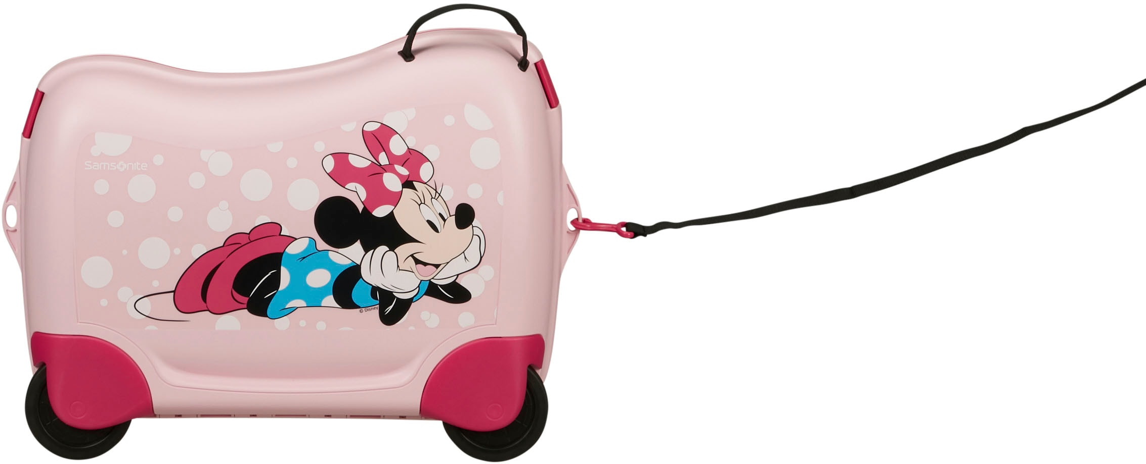 Samsonite Kinderkoffer »Dream2Go Ride-on Trolley, Disney Minnie Glitter«, 4 Rollen, zum sitzen und ziehen