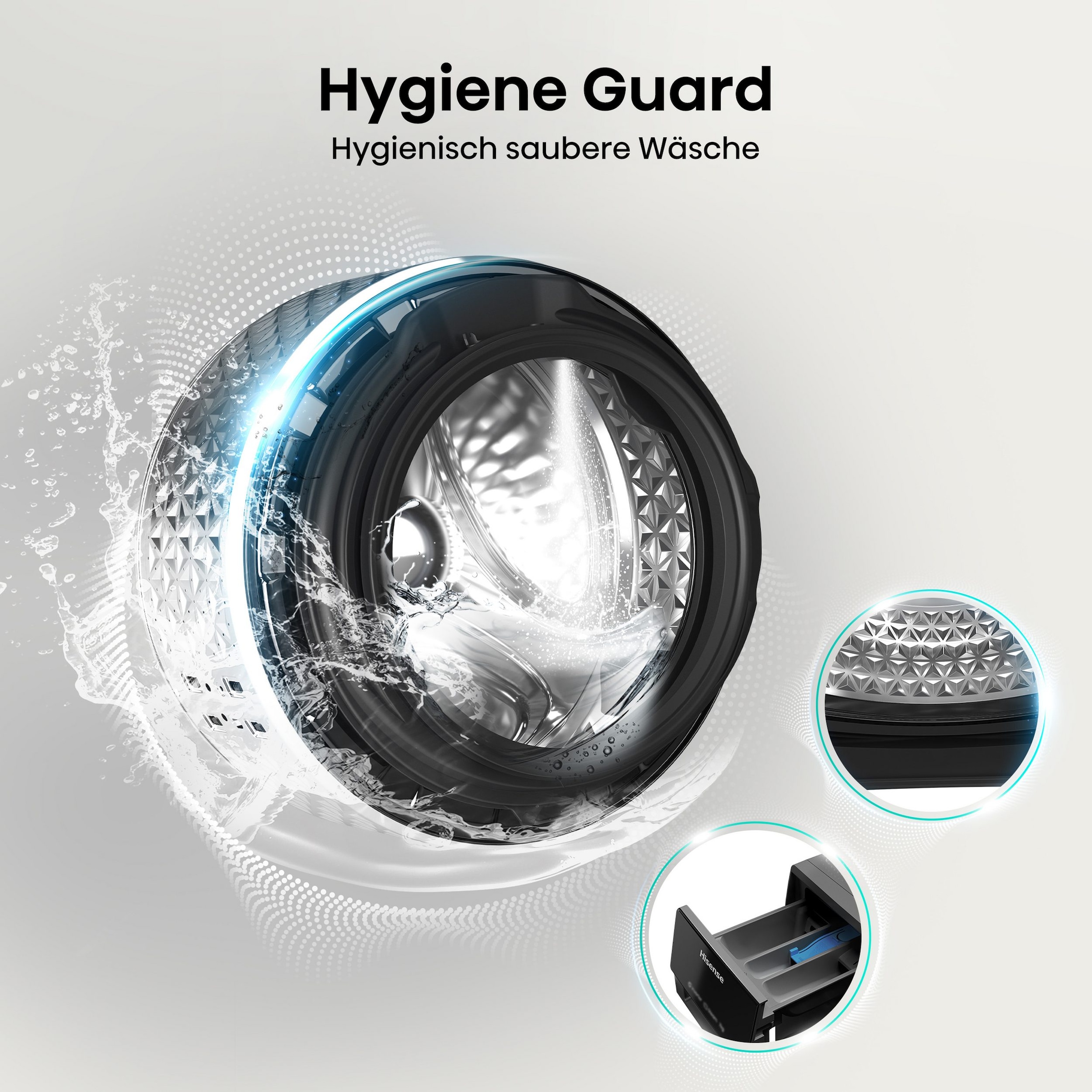 Hisense Waschmaschine 3S Serie »WF3S8043BB3« 8 kg 1400 U/min Wifi-ConnectLife