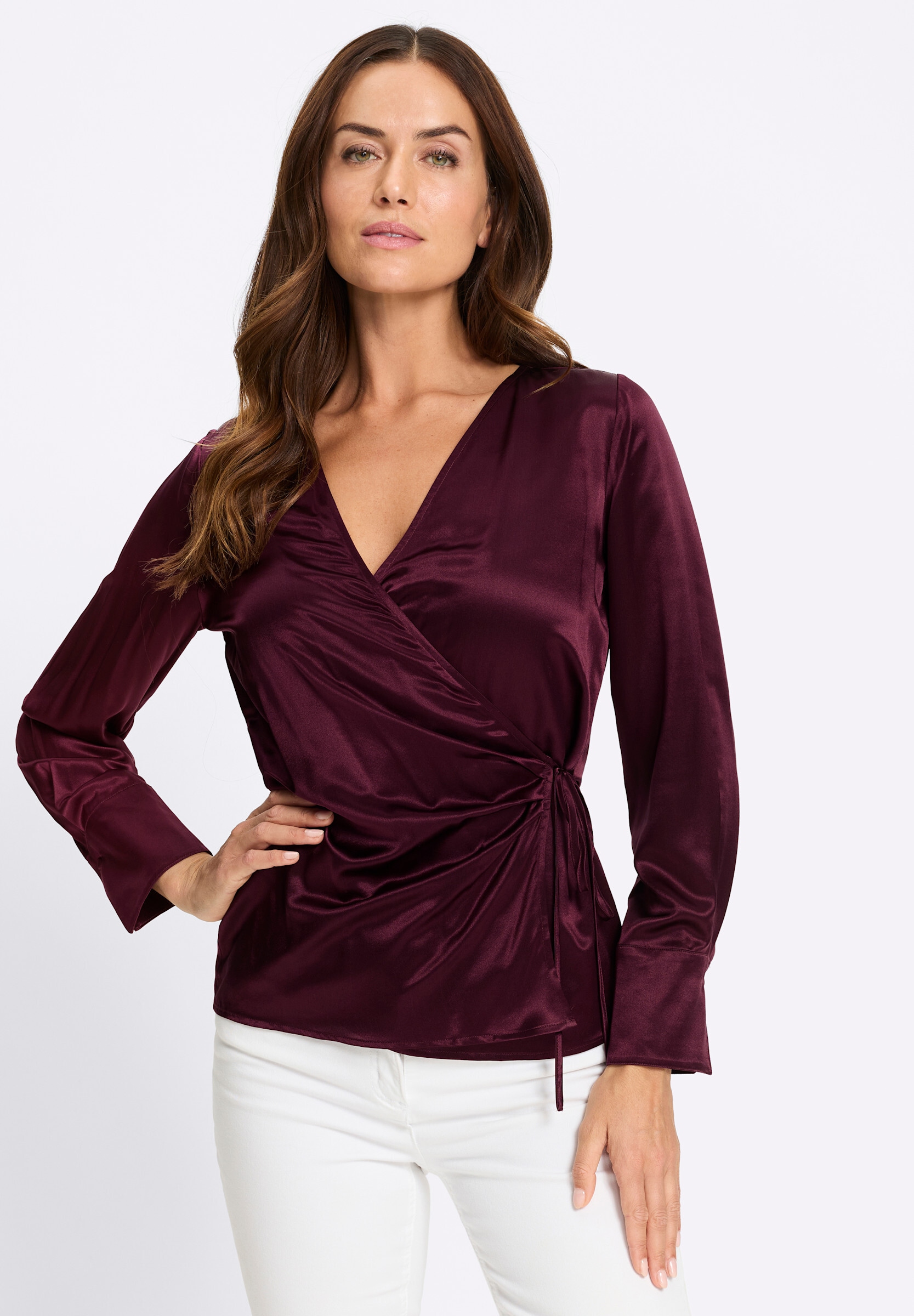 heine Wickelbluse »Bluse Wickelbluse im Seide-Viskose-Mix«