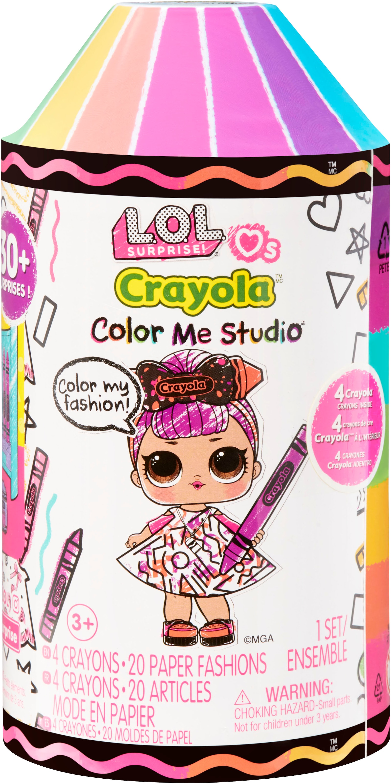 L.O.L. SURPRISE! Anziehpuppe »L.O.L. Surprise Loves CRAYOLA Color Me Studio«, Püppchen im Crayola Design inkl. 4 Wachsmalstiften
