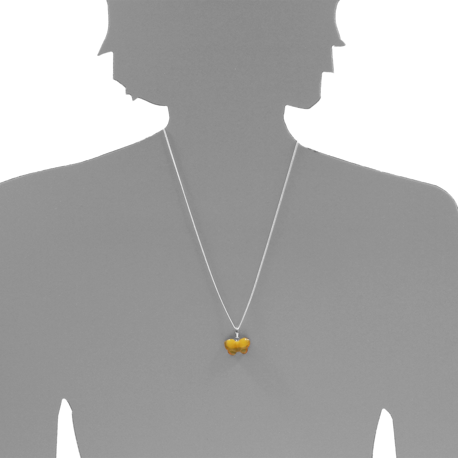 OSTSEE-SCHMUCK Kettenanhänger »- Schmetterling - Silber 925/000 - Bernstein«