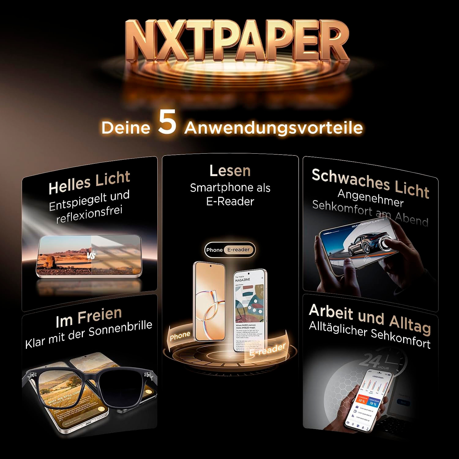 TCL Smartphone »P80 Pro 8+512GB« Sunlit Gold NXTPAPER-Technologie