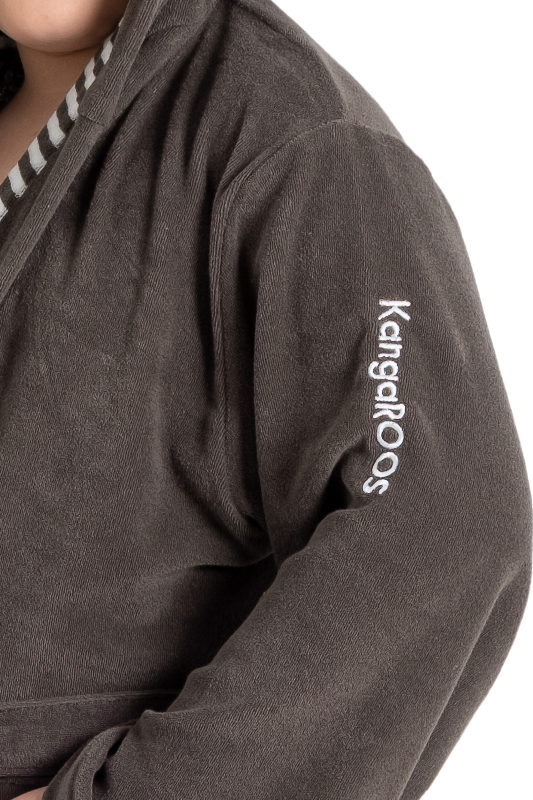 KangaROOS Kinderbademantel »Dalia, Ideal für Zuhause, Schwimmbad oder im Urlaub« 1 Stk. Uni-Farben mit Streifen