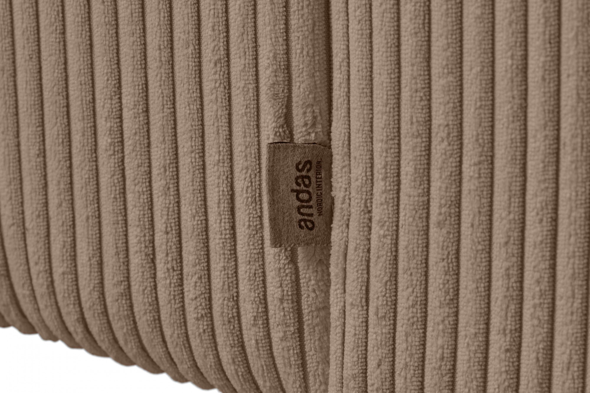 andas Ecksofa »Noord mit Kedernaht, Breite 234 cm, L-Form«, Cord, Struktur, Webstoff, mit Wellenunterfederung, Massivholzrahmen