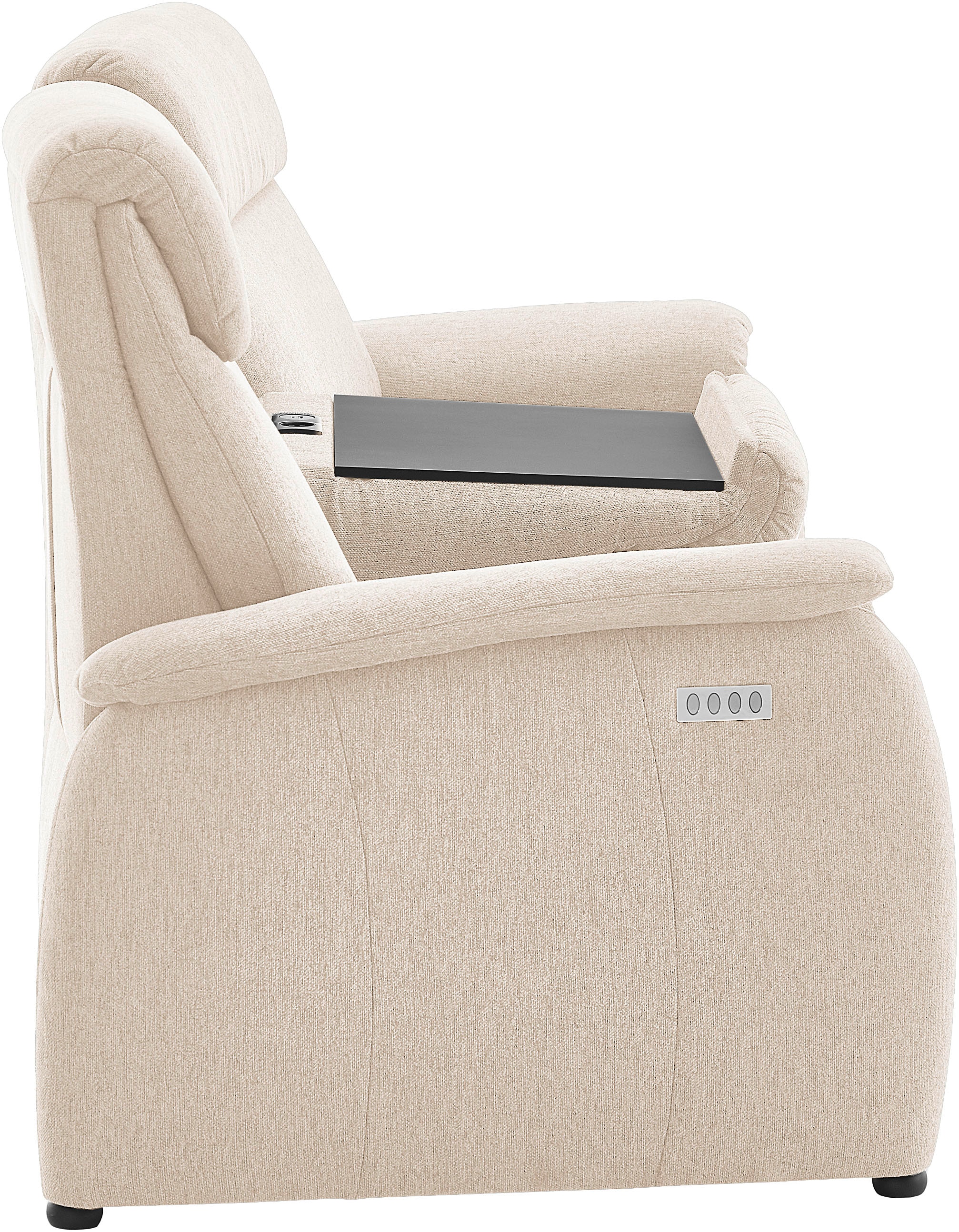 Home affaire 3-Sitzer »Turin Sofa mit elektrischer Relaxfunktion, Breite 226 cm« inkl. Tisch, USB & Steckdose, Federkern & pflegeleichtem Bezug