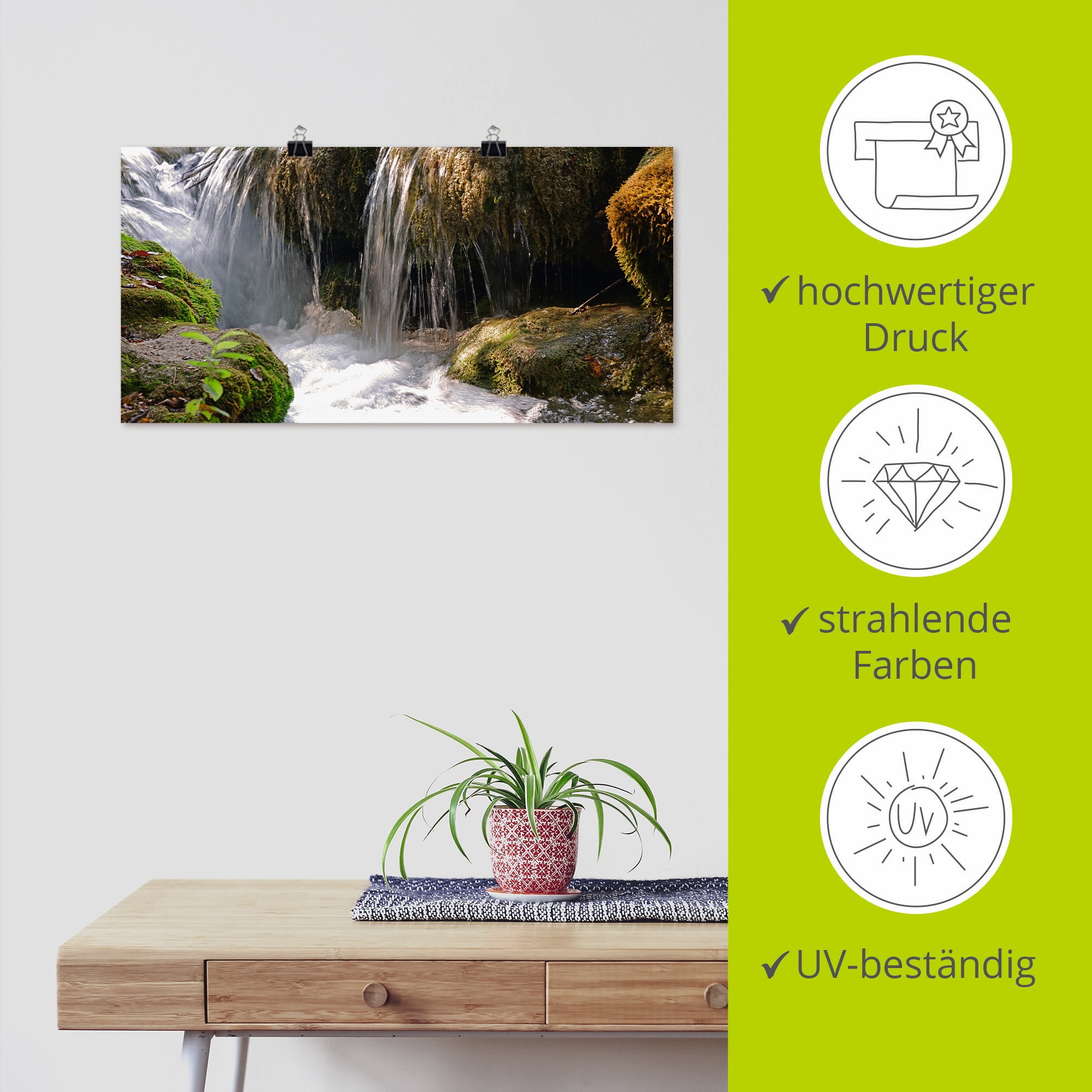 Artland Wandbild »Wasserfall«, Gewässer, (1 St.), als Leinwandbild, Poster, Wandaufkleber in verschied. Größen