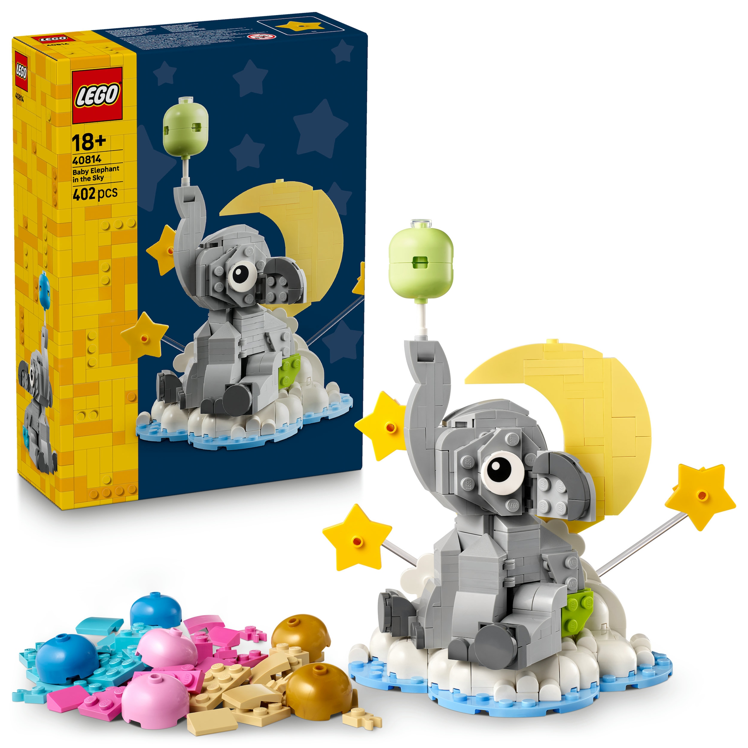 LEGO® Konstruktionsspielsteine »Schwebender Baby-Elefant (40814), LEGO Iconic« Made in Europe