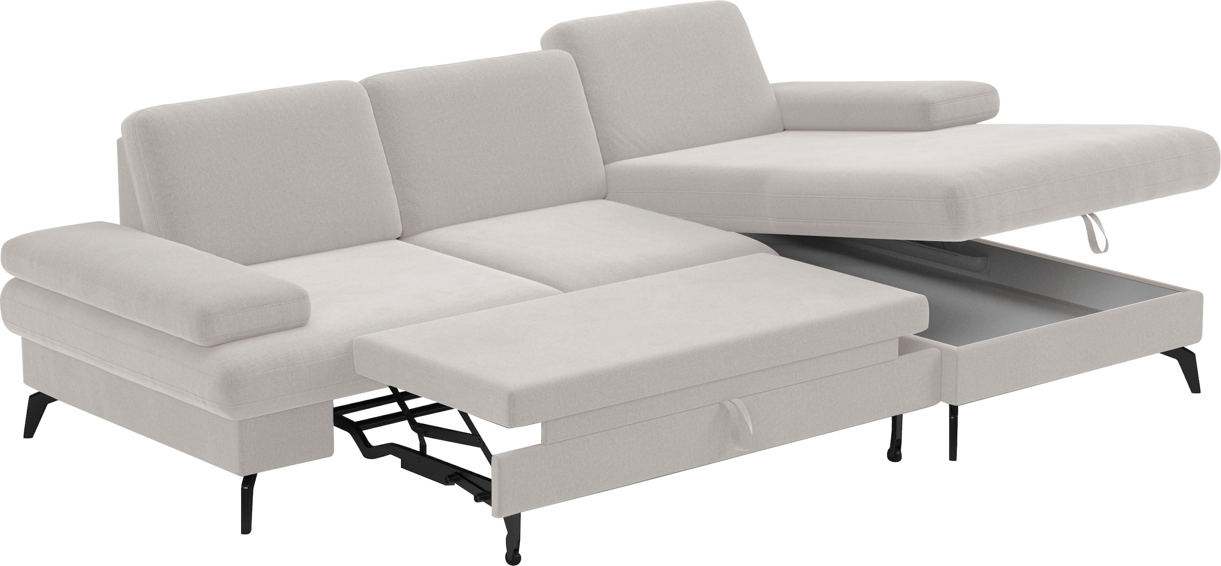 sit&more Ecksofa »Morris L-Form, inkl. Sitztiefenverstellung«, wahlweise mit Armteilverstellung, Bettfunktion & Bettkasten