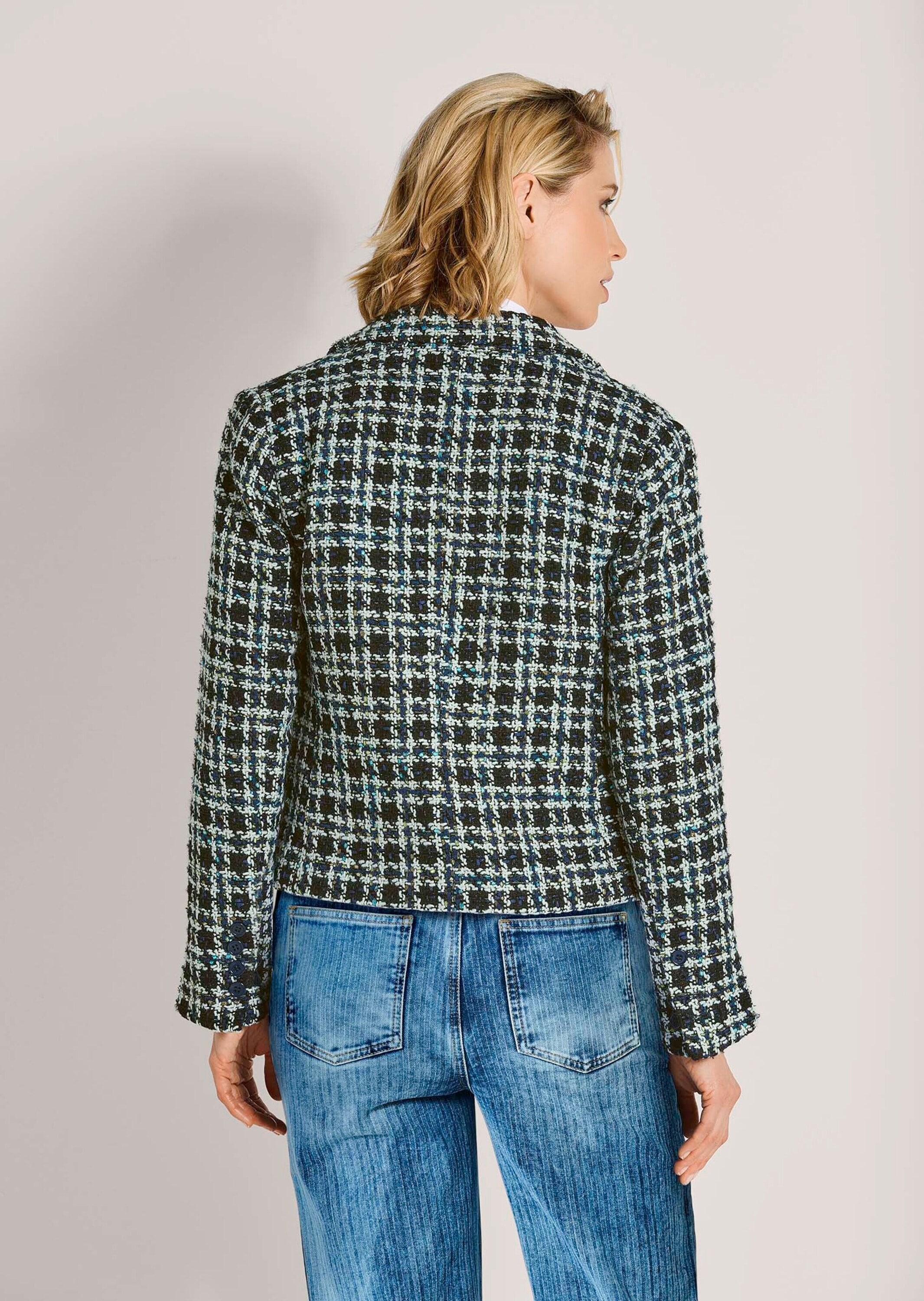 MADELEINE Jackenblazer »Tweed-Blazer Modischer Zweireiher mit Fransen« Tweed Blazer, Fransenkanten