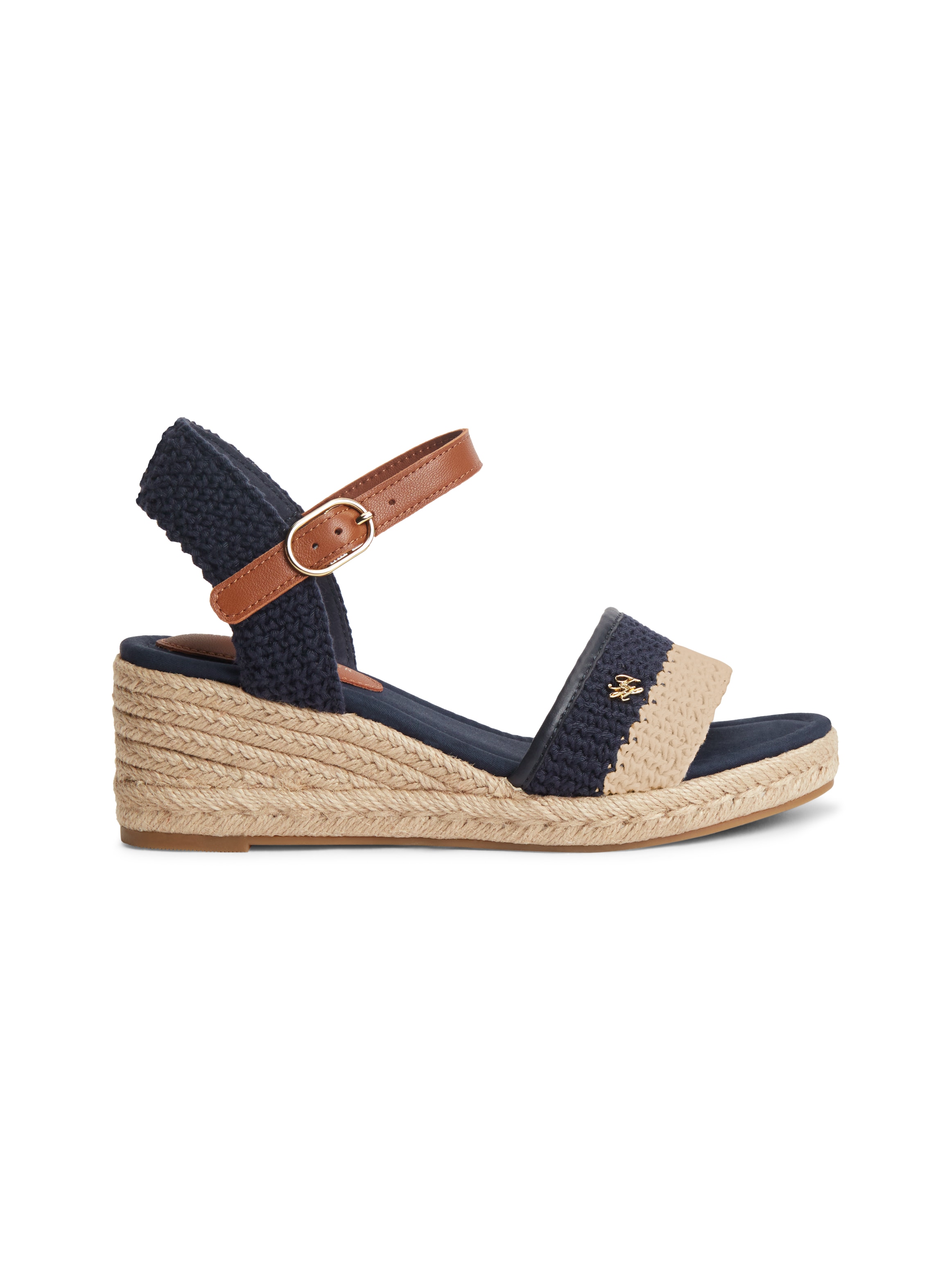 Tommy Hilfiger Keilsandalette »TH MID ESPAD WEDGE CROCHET«  Sommerschuh, Riemchensandale in sommerlicher Häkel-Optik