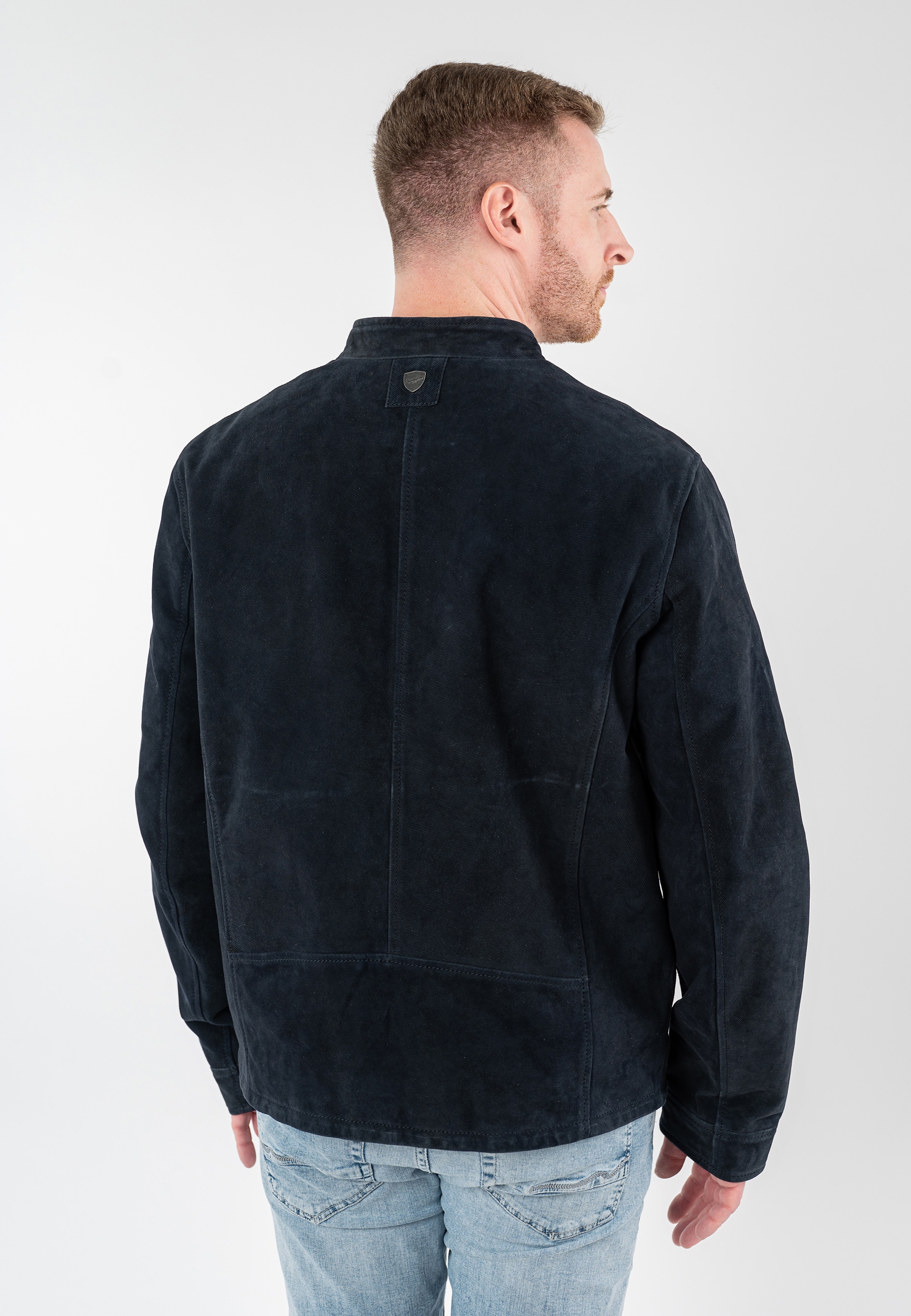 Mauritius Lederjacke »MMBerat« aus Veloursleder in Denim-Struktur