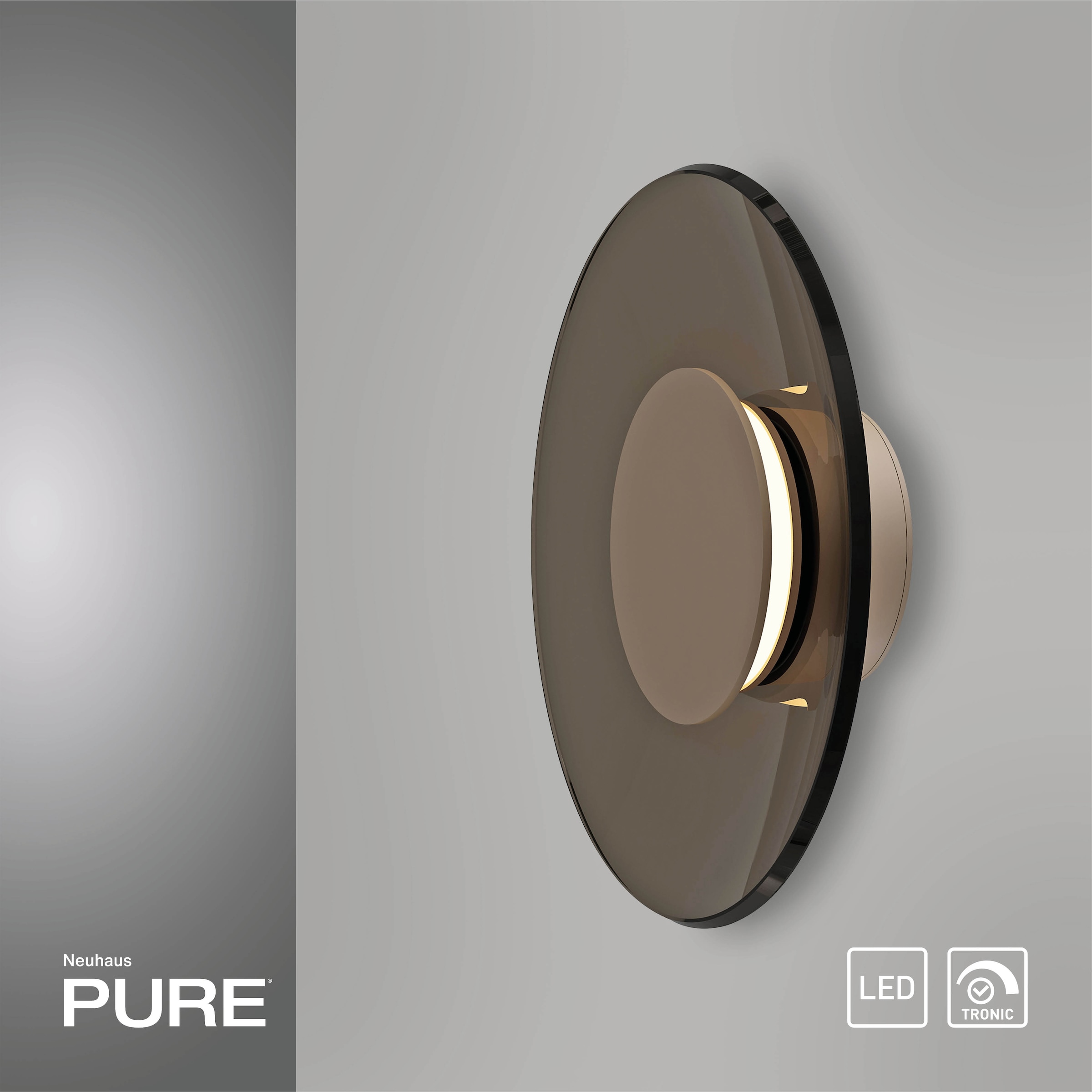 Neuhaus PURE LED Wandleuchte »PURE Moon« LED-Board 1 Stk. Warmweiß Dimmfähig über separaten Dimmer, Glas Amberfarben