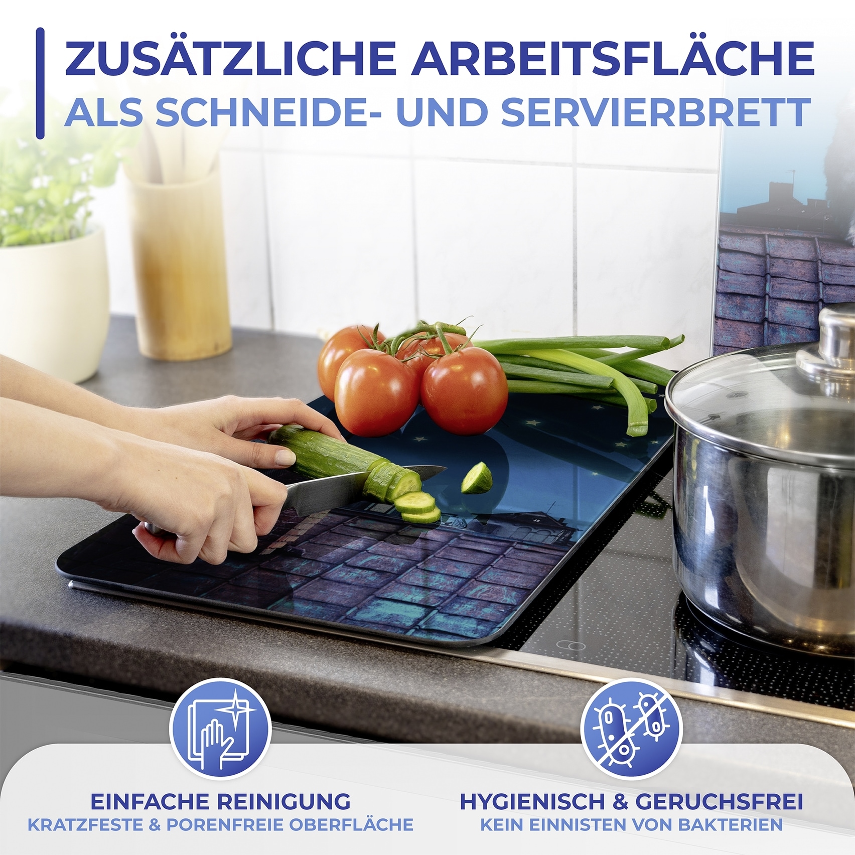 Maximex Herd-Abdeckplatte »Universal Modell Moon Cat«, (Set, 2 tlg.), Herdabdeckung für alle Herdarten, kratzfest, mit rutschfesten Füßen