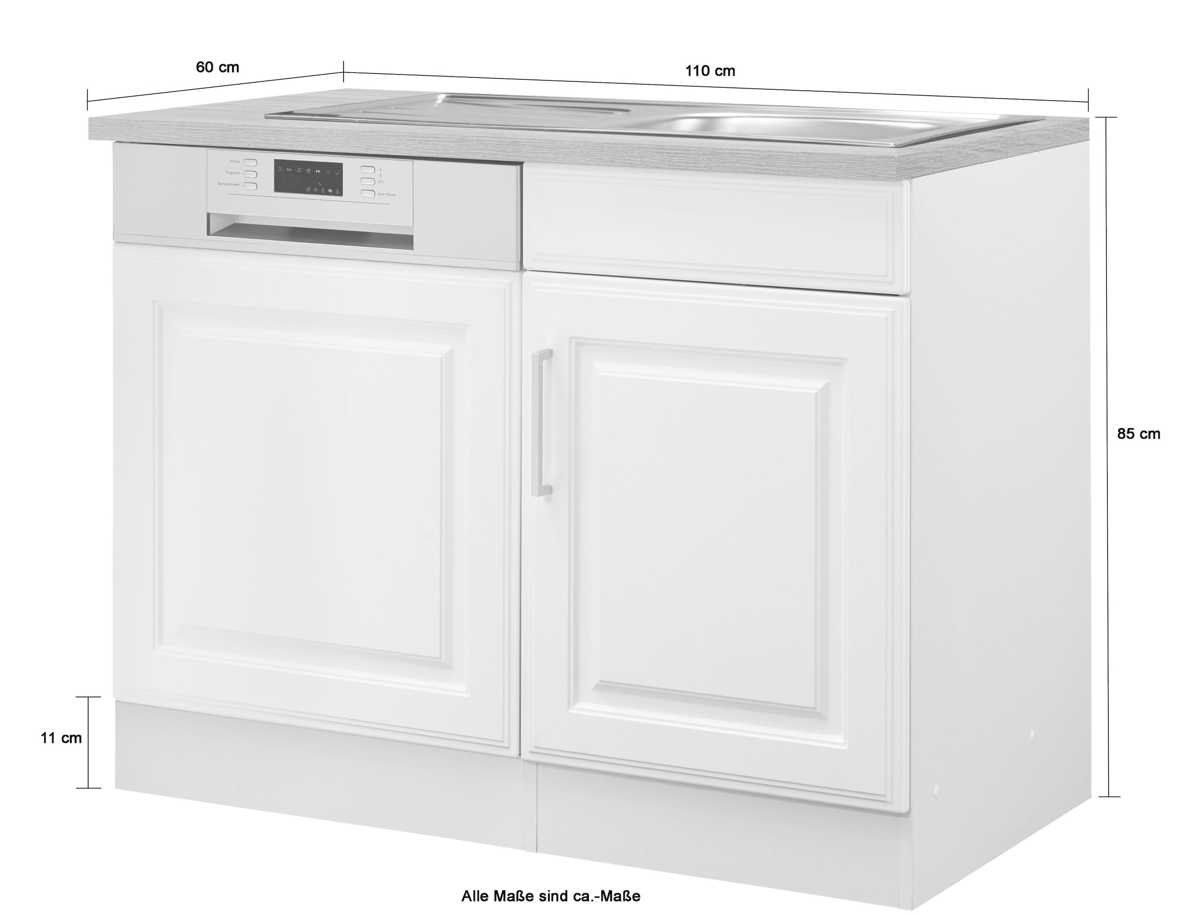 KOCHSTATION Spülenschrank »KS-Stockholm« hochwertige MDF-Fronten