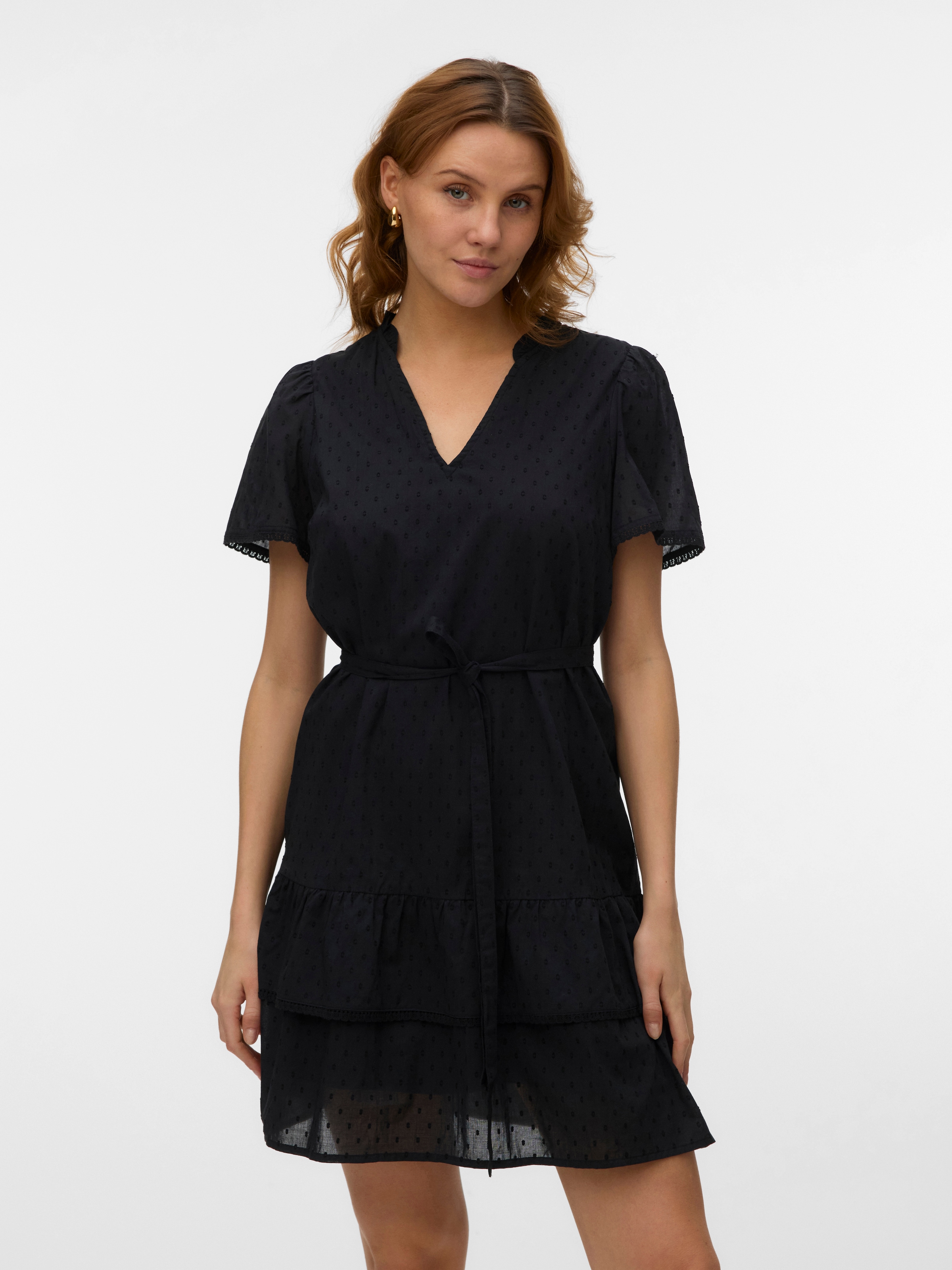 Vero Moda Minikleid »VMTRINE SS SHORT LACE DRESS WVN NOOS« Baumwolle