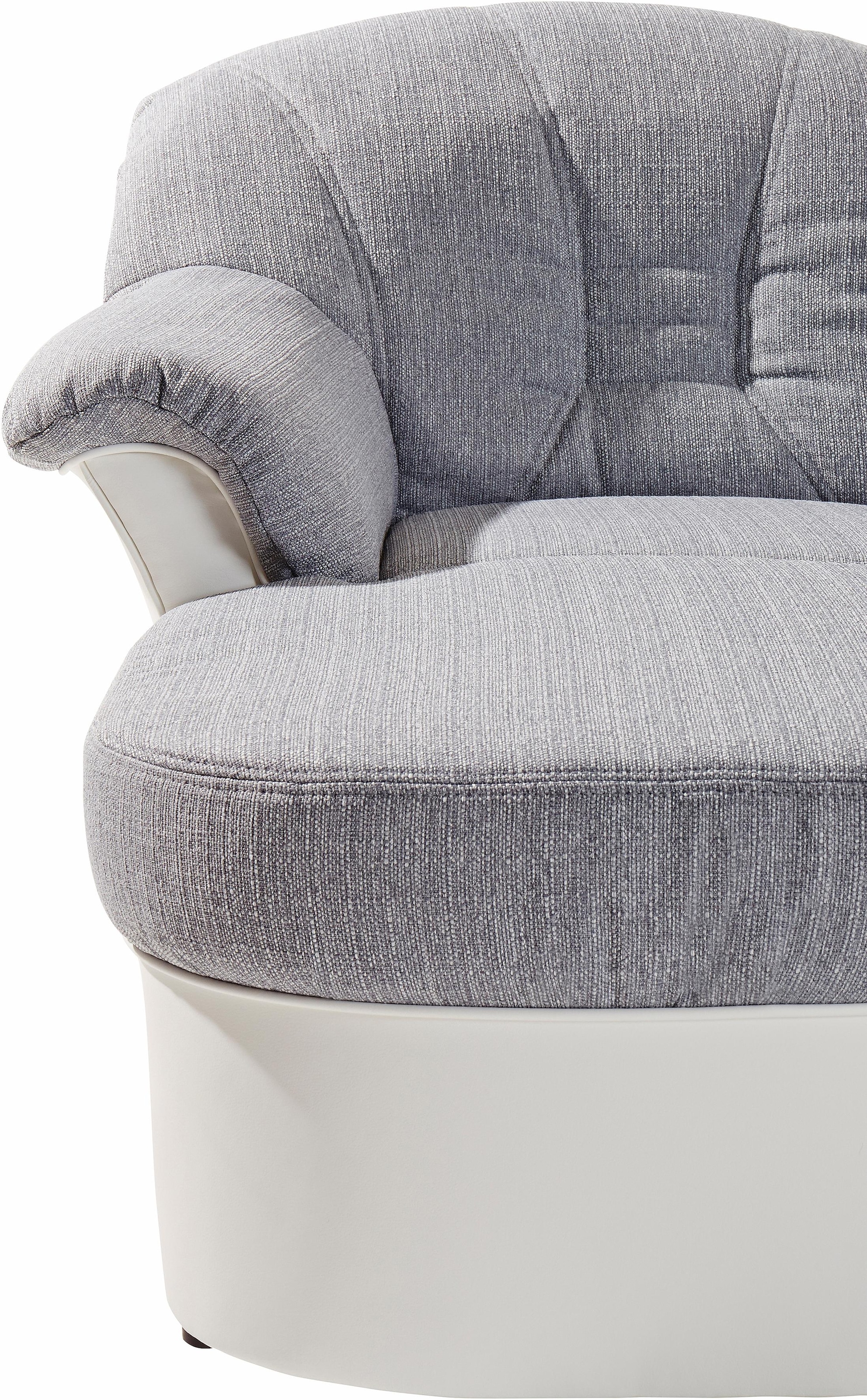 DOMO collection Wohnlandschaft »Elva, zeitlose Formensprache, elegante Rückensteppung, U-Form«, wahlweise mit Bettfunktion und Federkern