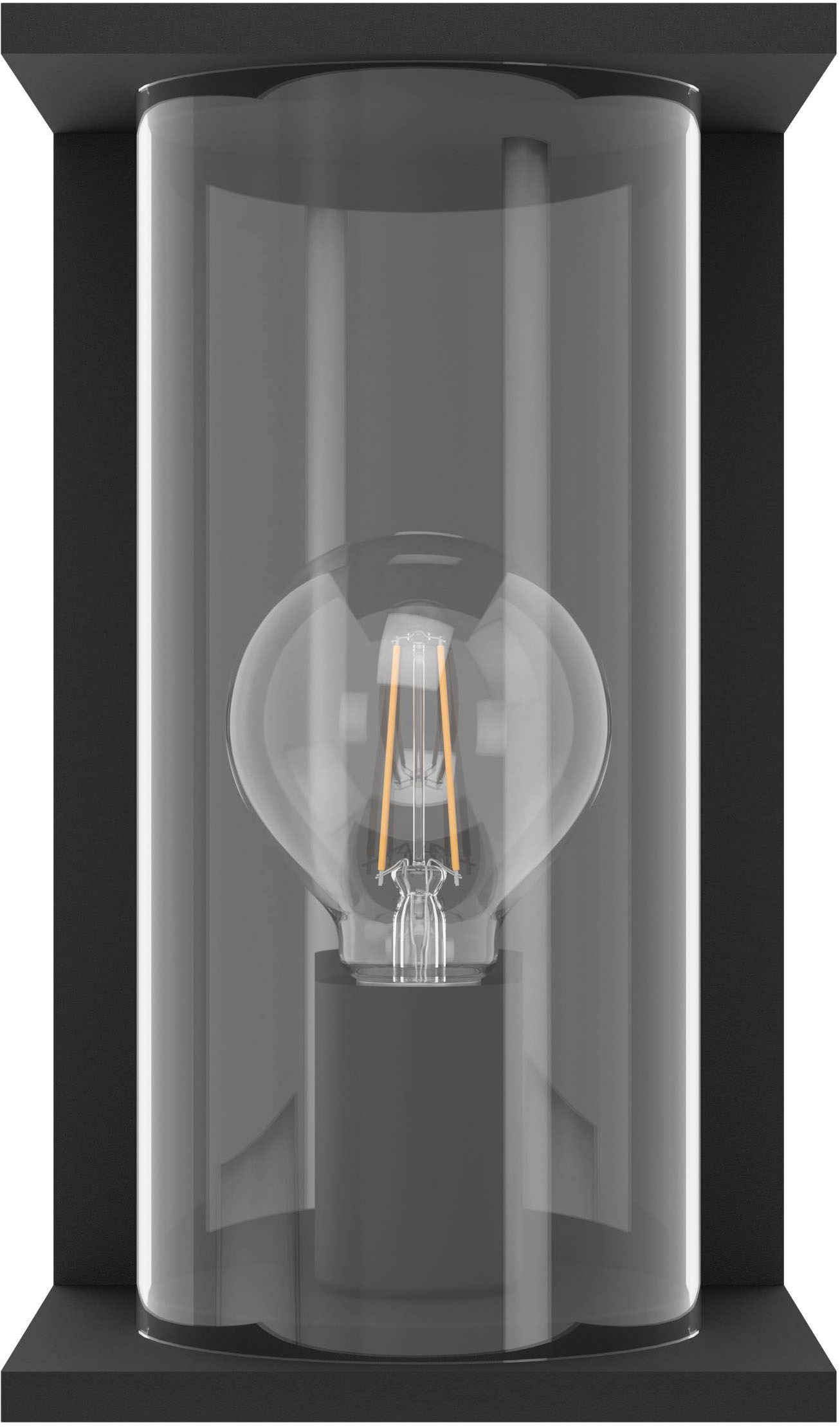 EGLO Wandleuchte »Cascinetta Außen Wandlampe, Außenleuchte, verzinkter Stahl, E27, IP44« E27 1 Stk. Wand-/Deckenleuchte - L16,5 x H28 x AL16,5 cm - schwarz - 1X40W exkl.