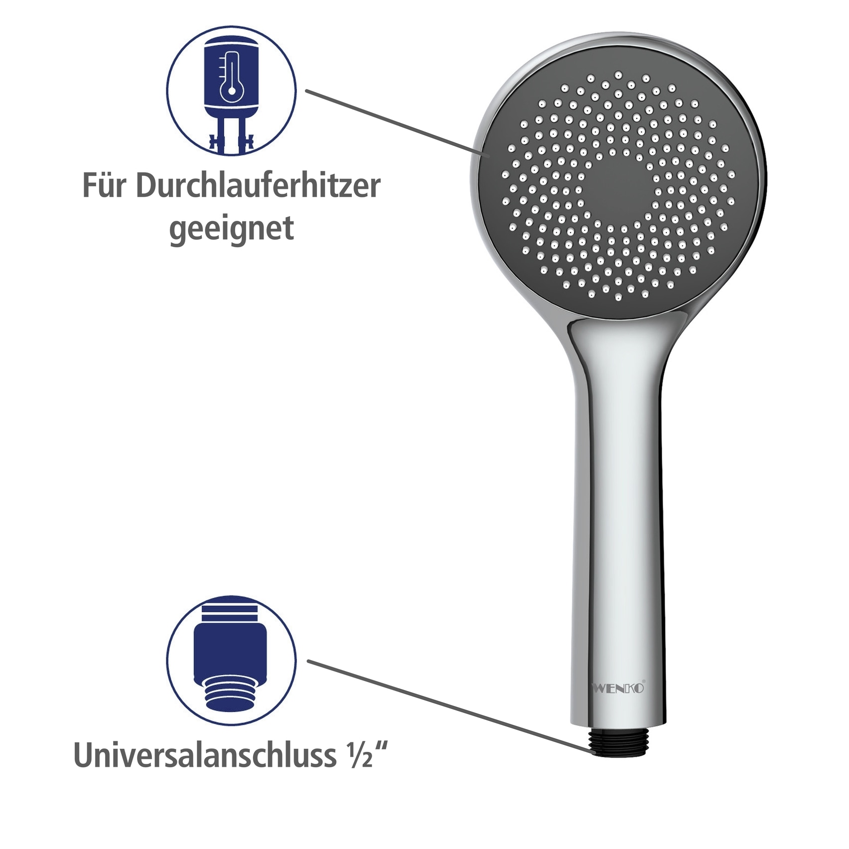 WENKO Handbrause »Watersaving System« Durchmesser 9,6 cm