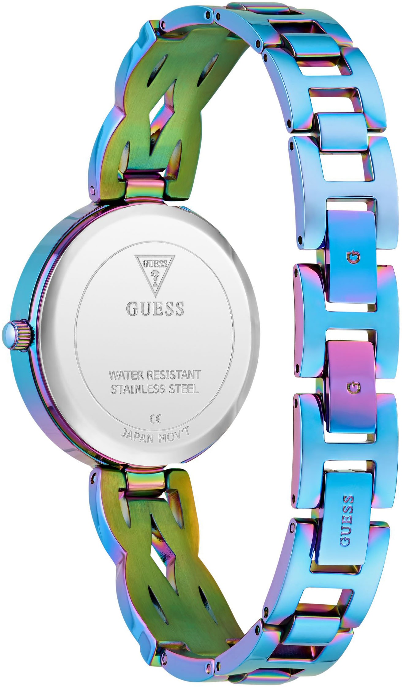 Guess Quarzuhr »CORAL« Armbanduhr, Damenuhr, Edelstahlarmband