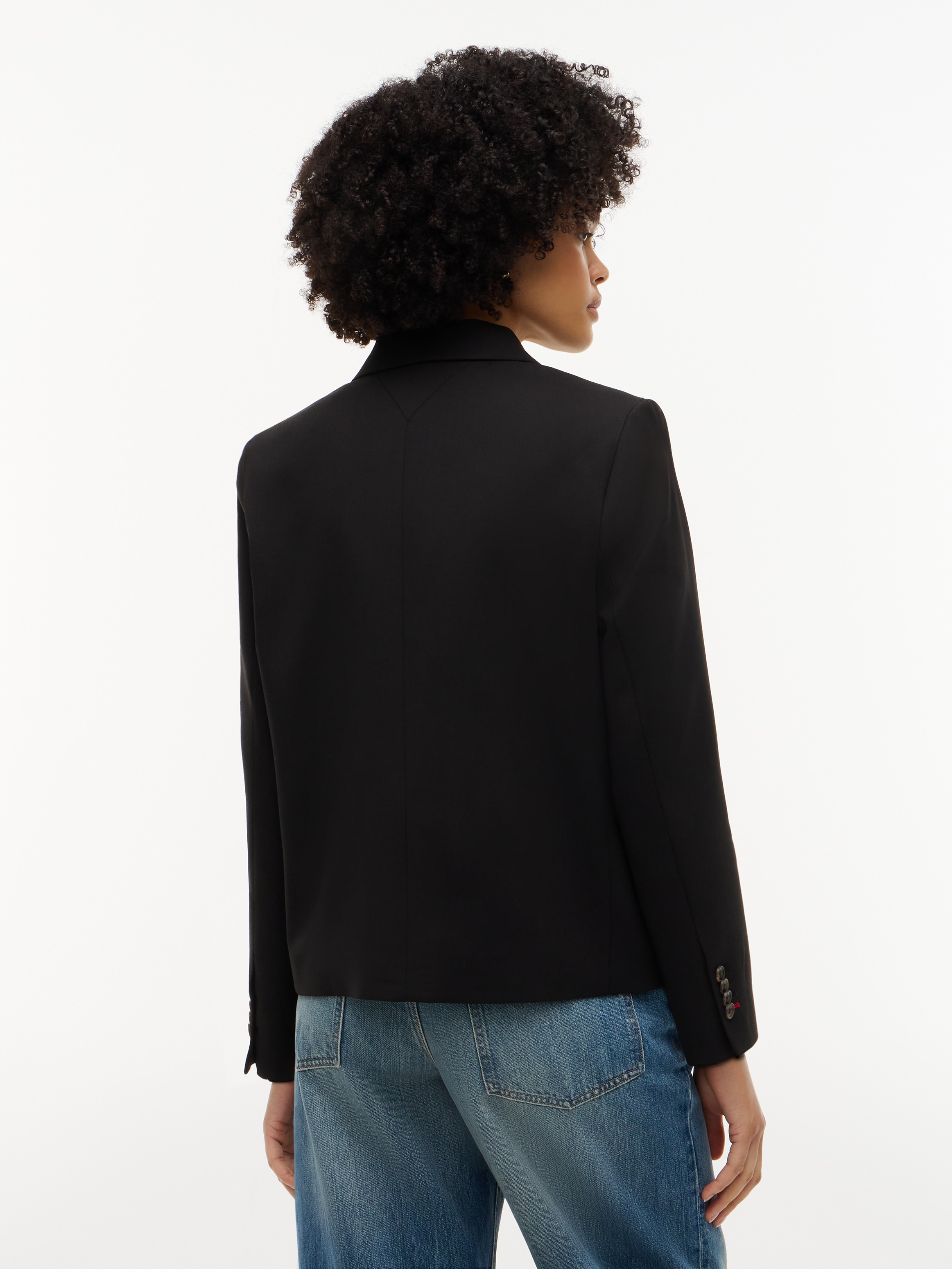 Tommy Hilfiger Kurzblazer »TIMELESS WOOL 3 BUTTON BLAZER« Materialmix, mit Wolle und Stretch
