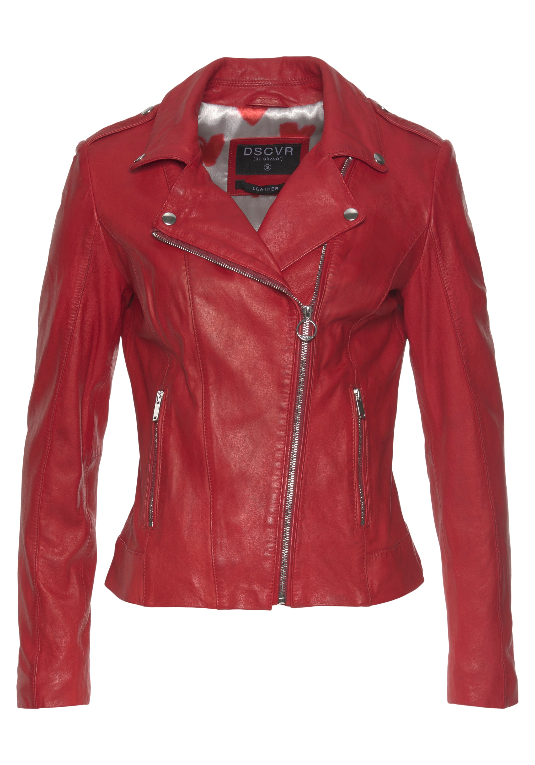 DSCVR Bikerjacke »Lilly«, Typische Biker-Form mit Schulterklappen