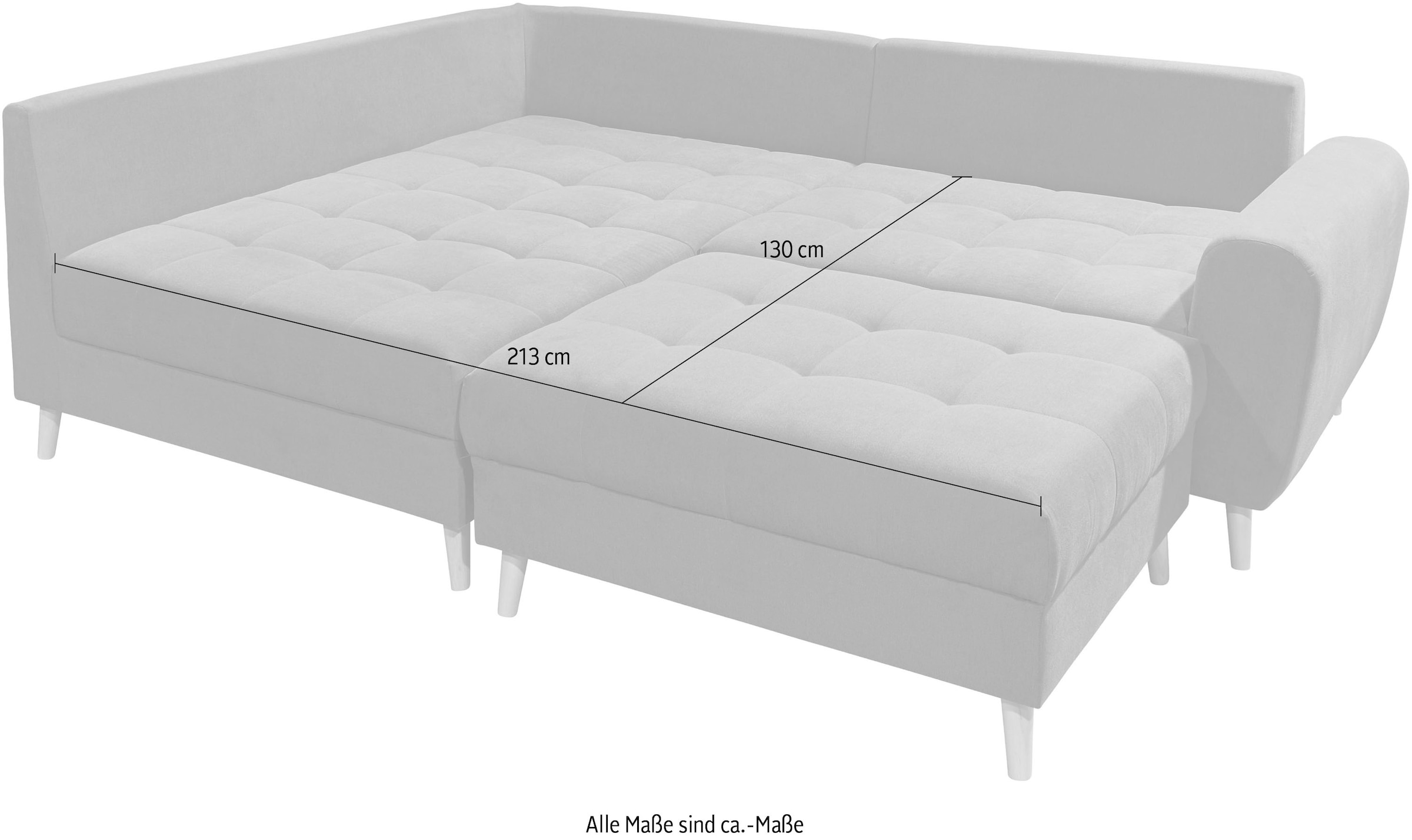 ED EXCITING DESIGN Ecksofa »Alice L-Form«, (Set), mit Hocker, Rückenkissen, Zierkissen, frei im Raum stellbar