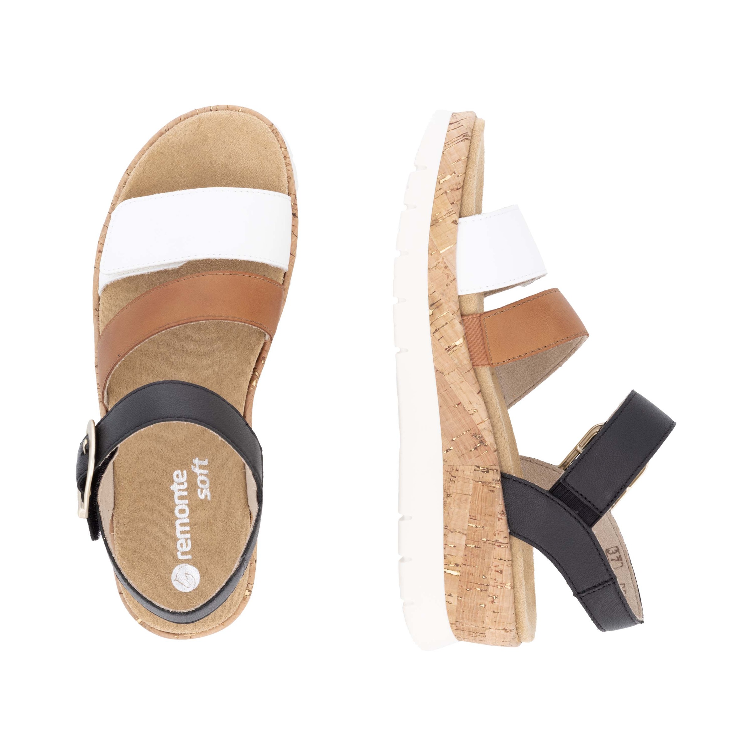 Remonte Keilsandalette, Riemchensandale, Sommerschuh, Bequemschuh mit Zierschnalle