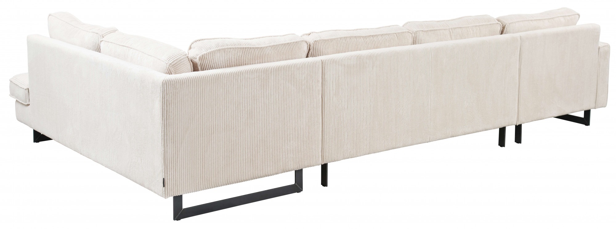 Places of Style Wohnlandschaft »Pinto, 350 cm, U-Form, XXL, mit Ottomanen«, Cord, Chenille, Lederoptik, mit Keder, Metallfüße, Wellenunterfederung