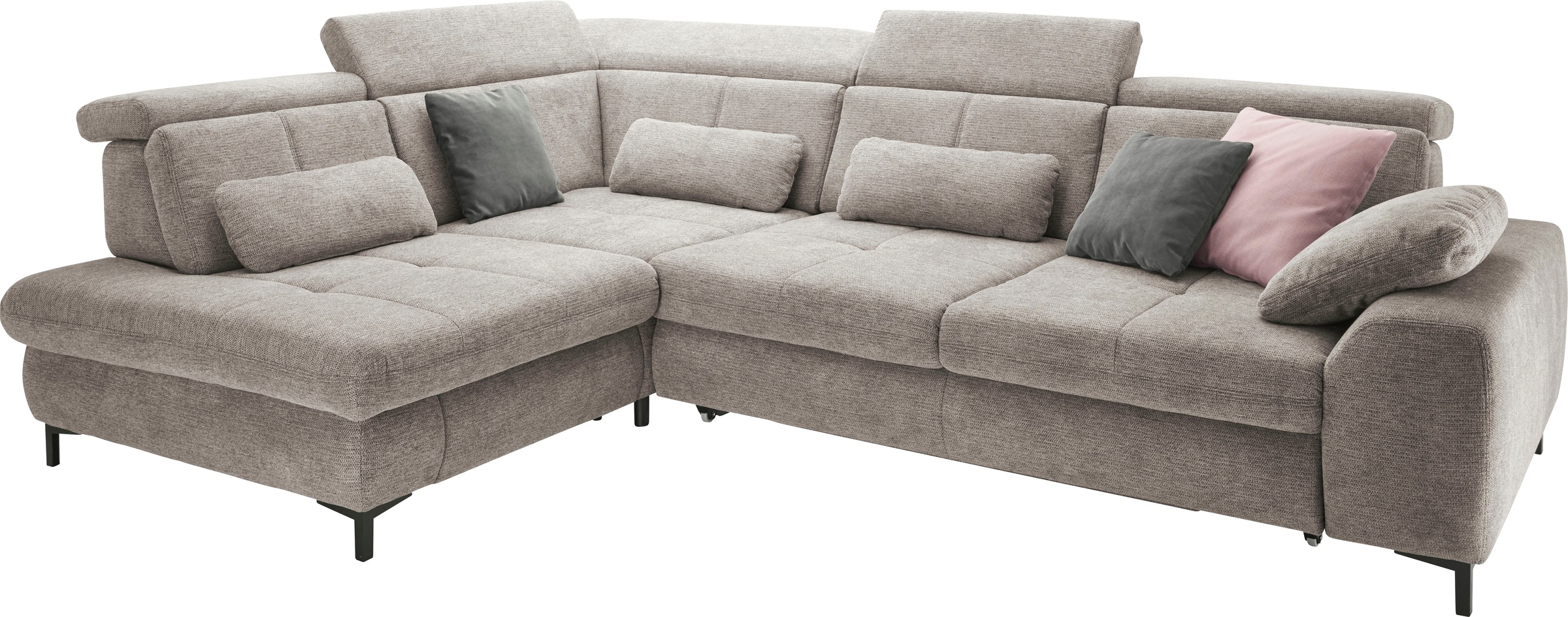 set one by Musterring Ecksofa »SO 3400, Komfortsitzhöhe 47cm oder 49cm, inkl. Sitztiefenverstellung«, verschiedene Funktionen, Kaltschaumpolsterung, Stellmaße 220 x 317 cm