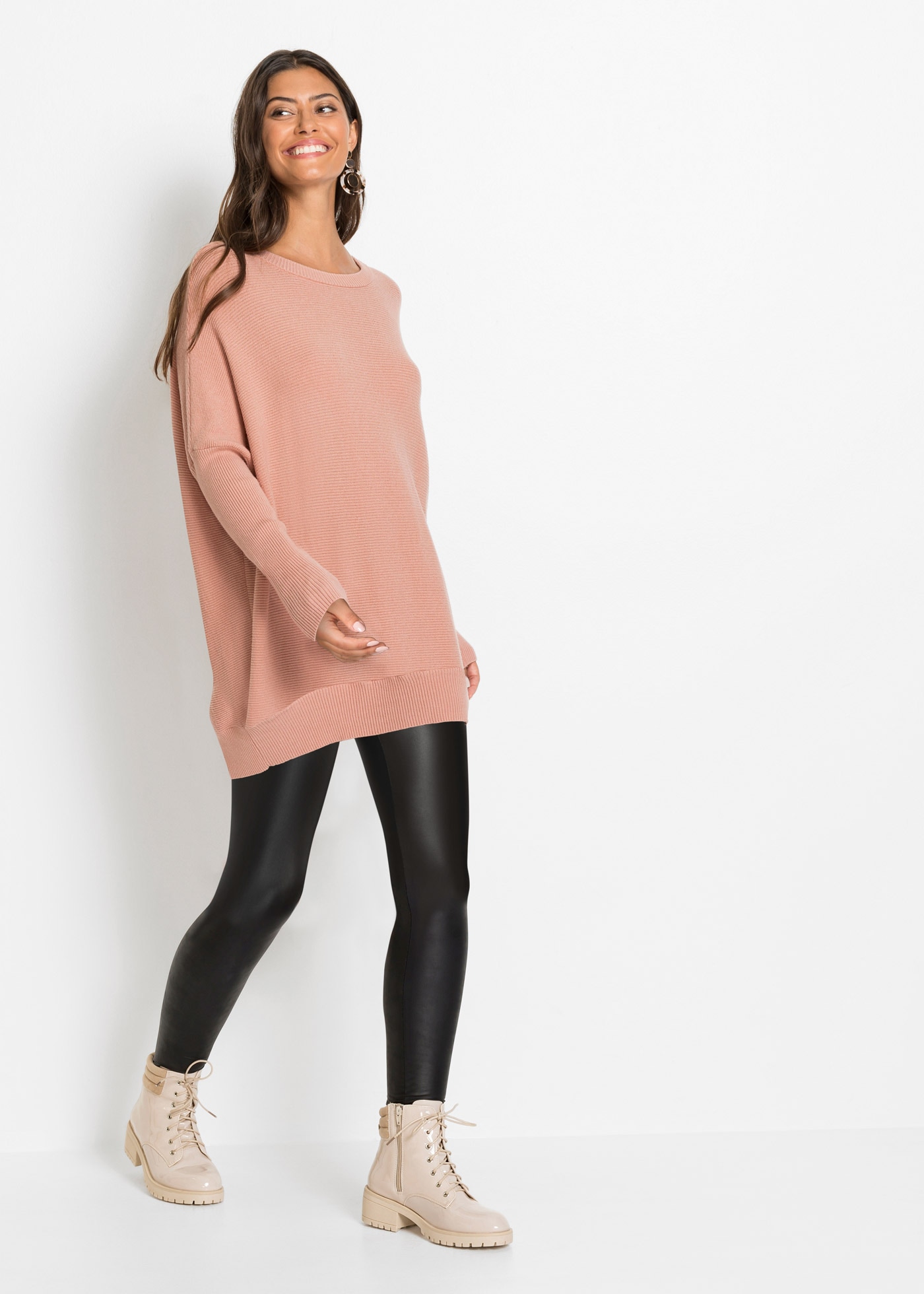 bonprix Longpullover Long-Pullover aus Viskose-Mix