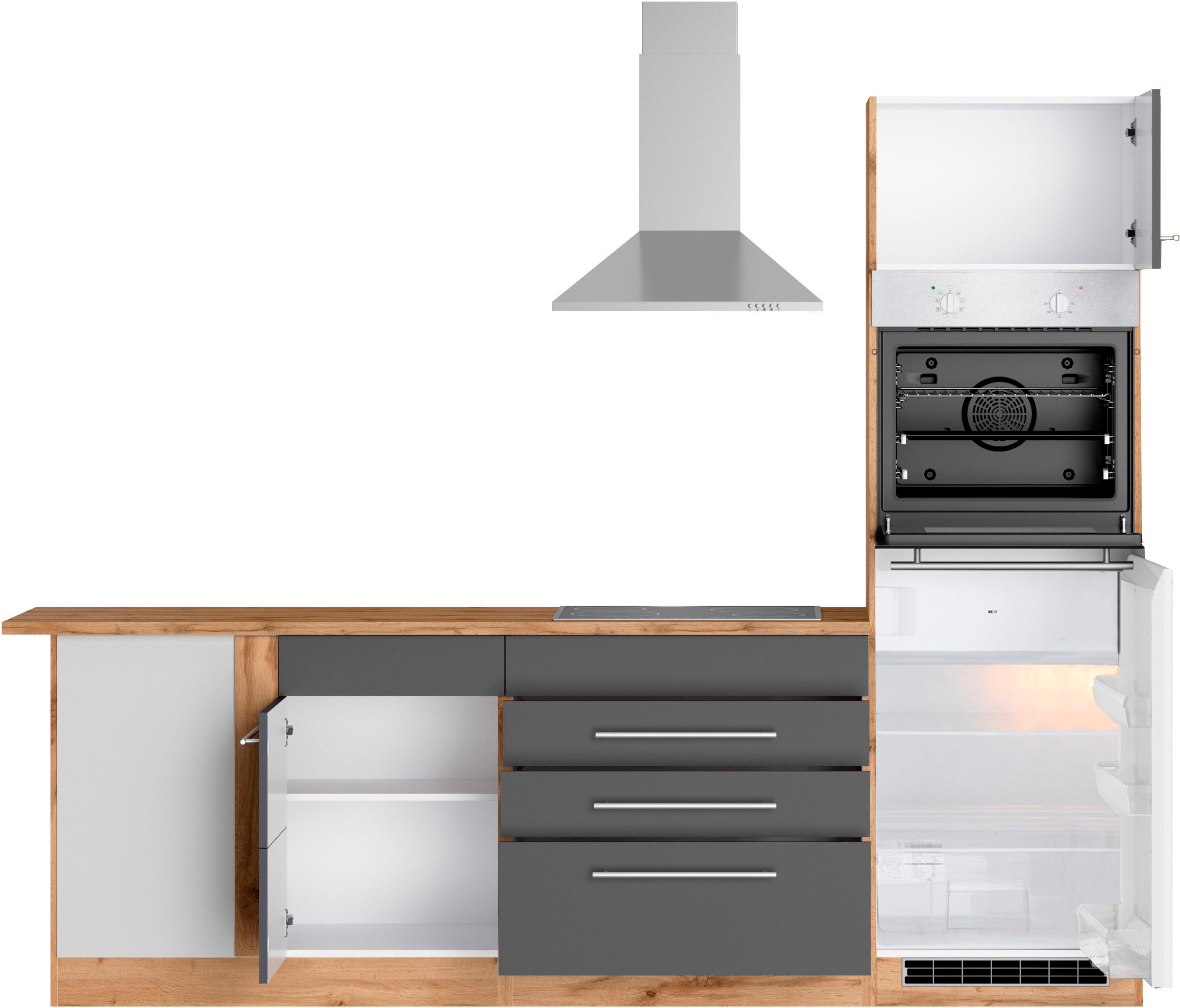KOCHSTATION Winkelküche »KS-Wien« Stellbreite 220 x 250 cm, wahlweise mit E-Geräten