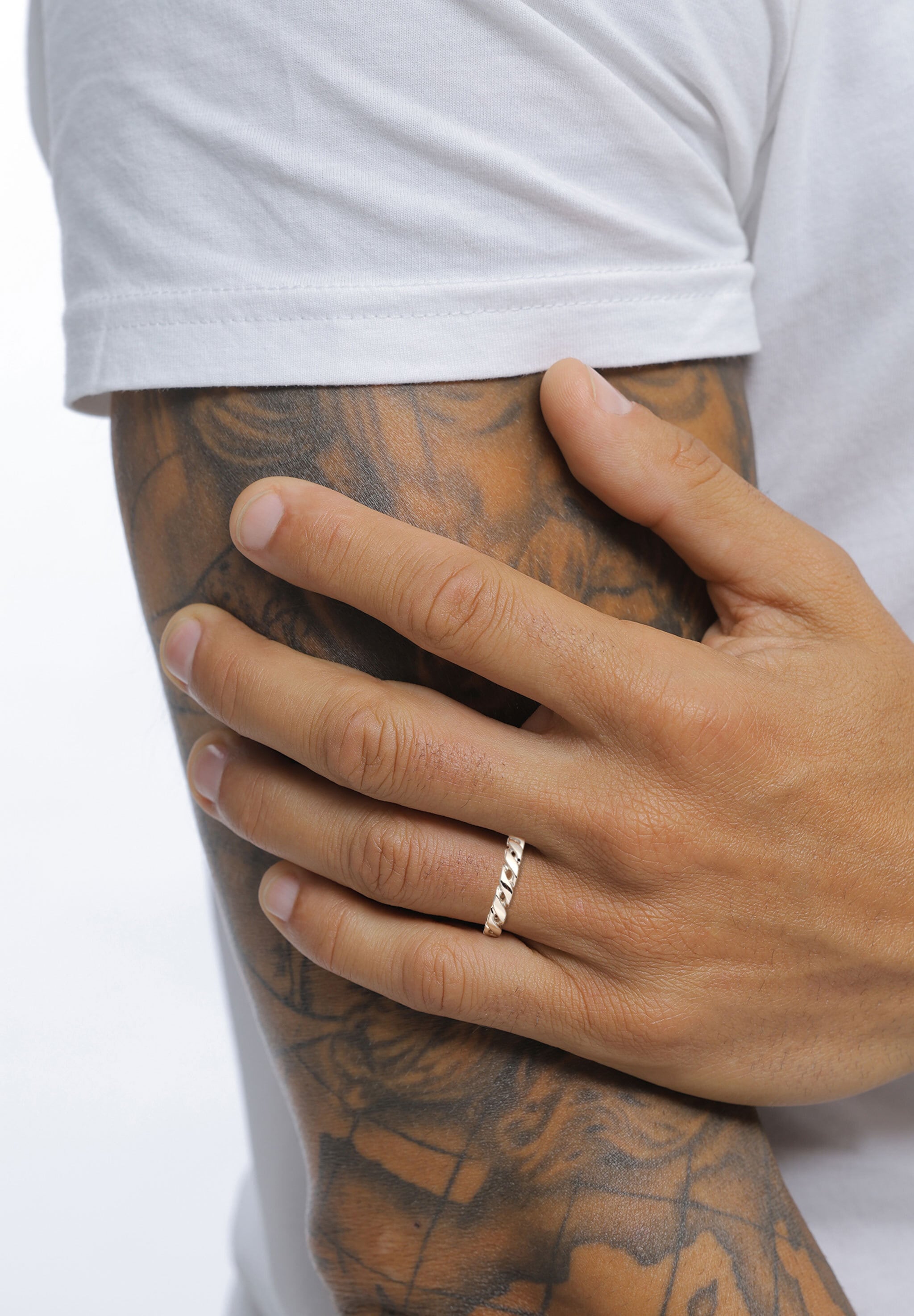 Kuzzoi Silberring »Ring Bandring Glieder Design 925 Sterling Silber«