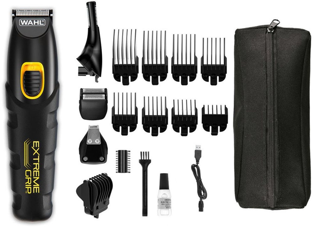 Wahl Multifunktionstrimmer »Extreme Grip Advanced« 14 Aufsätze Rutschfester Griff, Lithium-Ionen-Technologie, USB Aufladung in schwarz