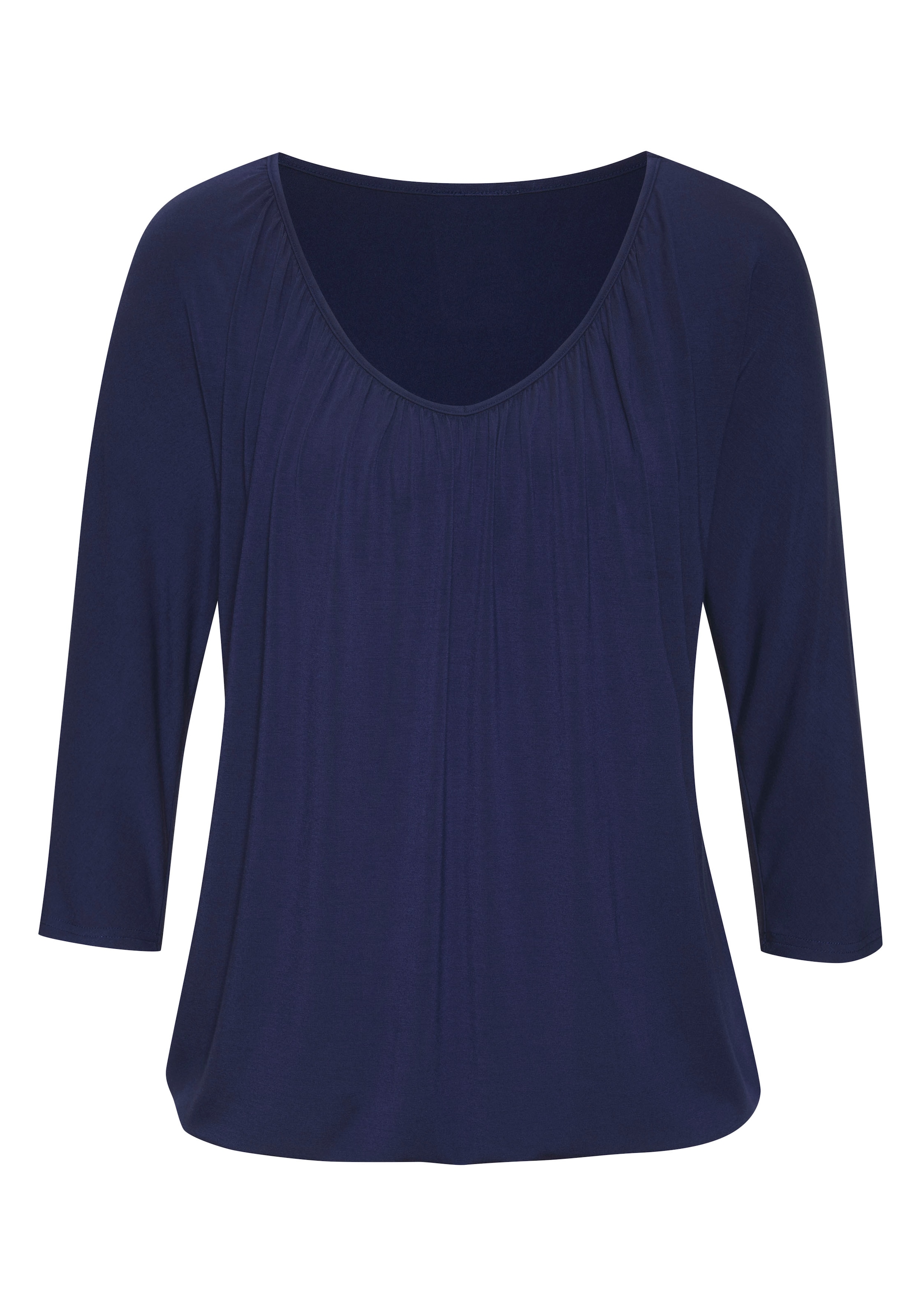 LASCANA 3/4-Arm-Shirt »mit zarter Raffung am Ausschnitt« 2er-Pack,  aus luftigem Viskose-Stretch