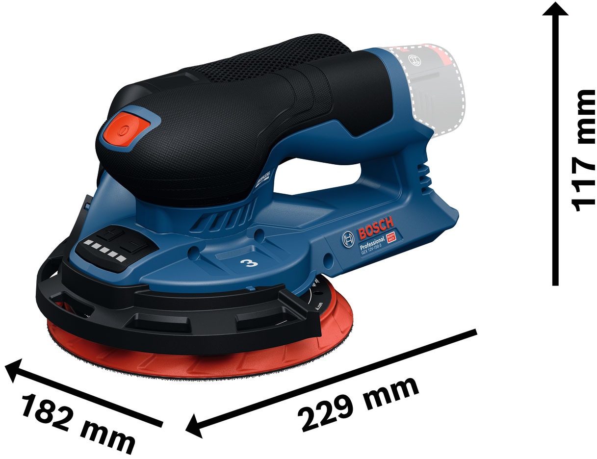 Bosch Professional Akku-Exzenterschleifer »GEX 12V-150-3 Professional solo« ohne Akku und Ladegerät