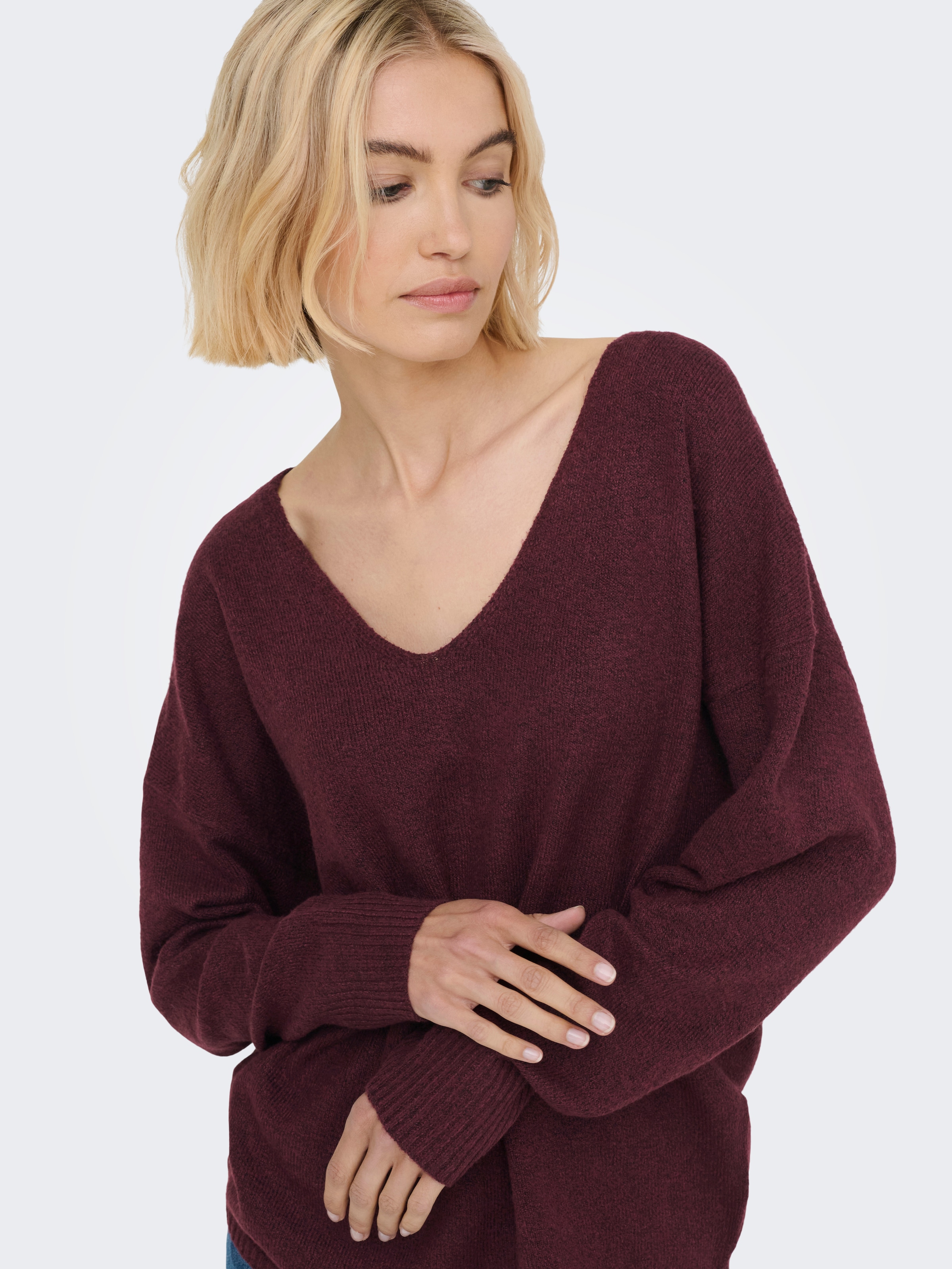 ONLY V-Ausschnitt-Pullover »ONLRICA LIFE L/S V-NECK PULLO KNT NOOS«