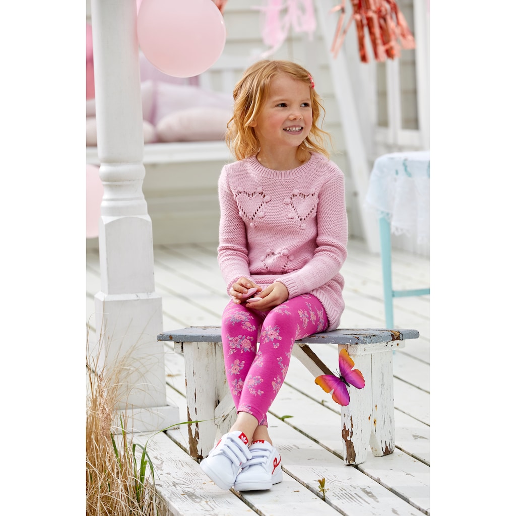 KIDSWORLD Longpullover »für kleine Mädchen«, mit niedlichen Herzen