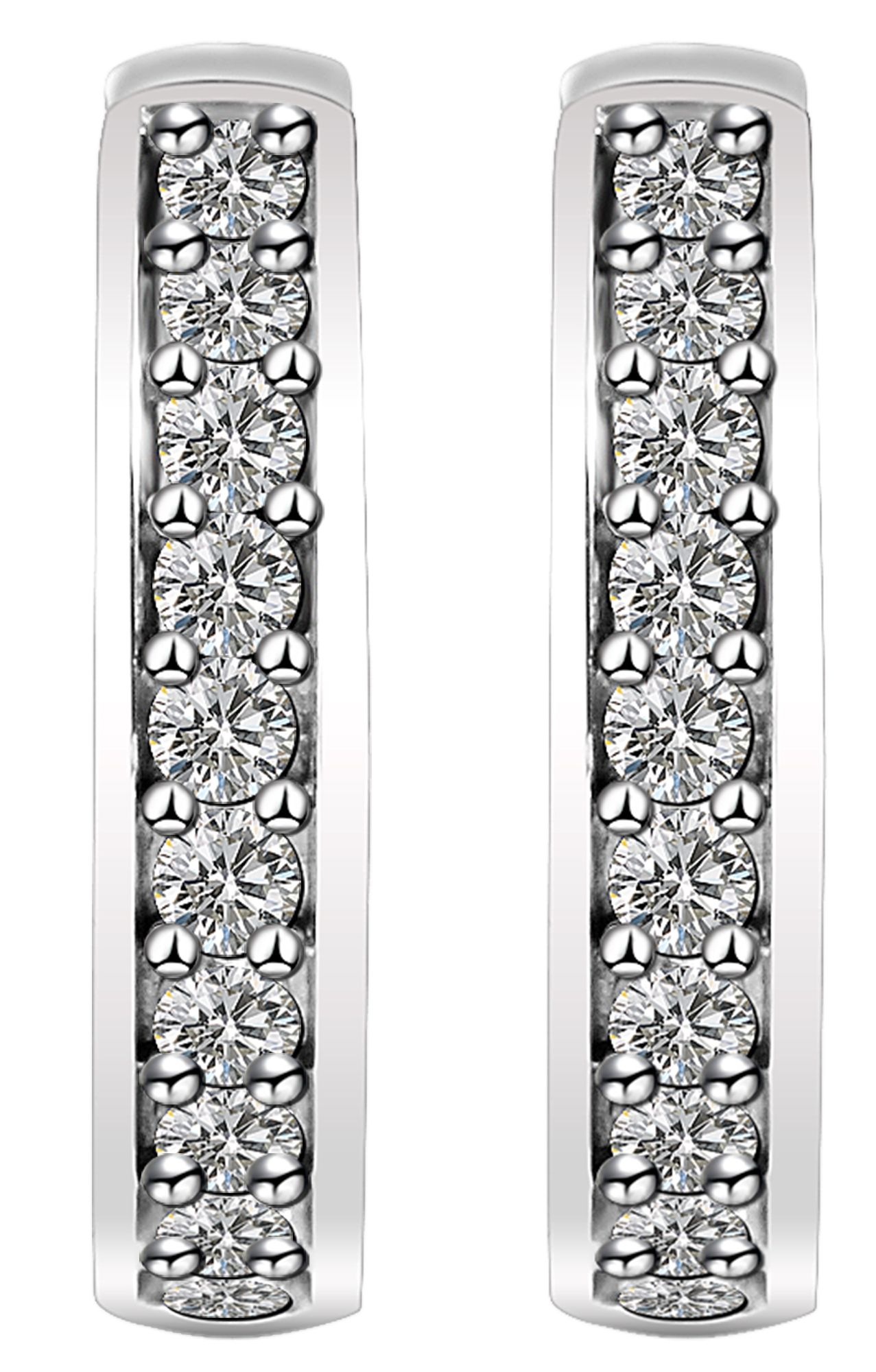 Adelia´s Paar Creolen »Damen Ohrringe ¿ Klappcreole aus 925 Silber mit Zirkonia«