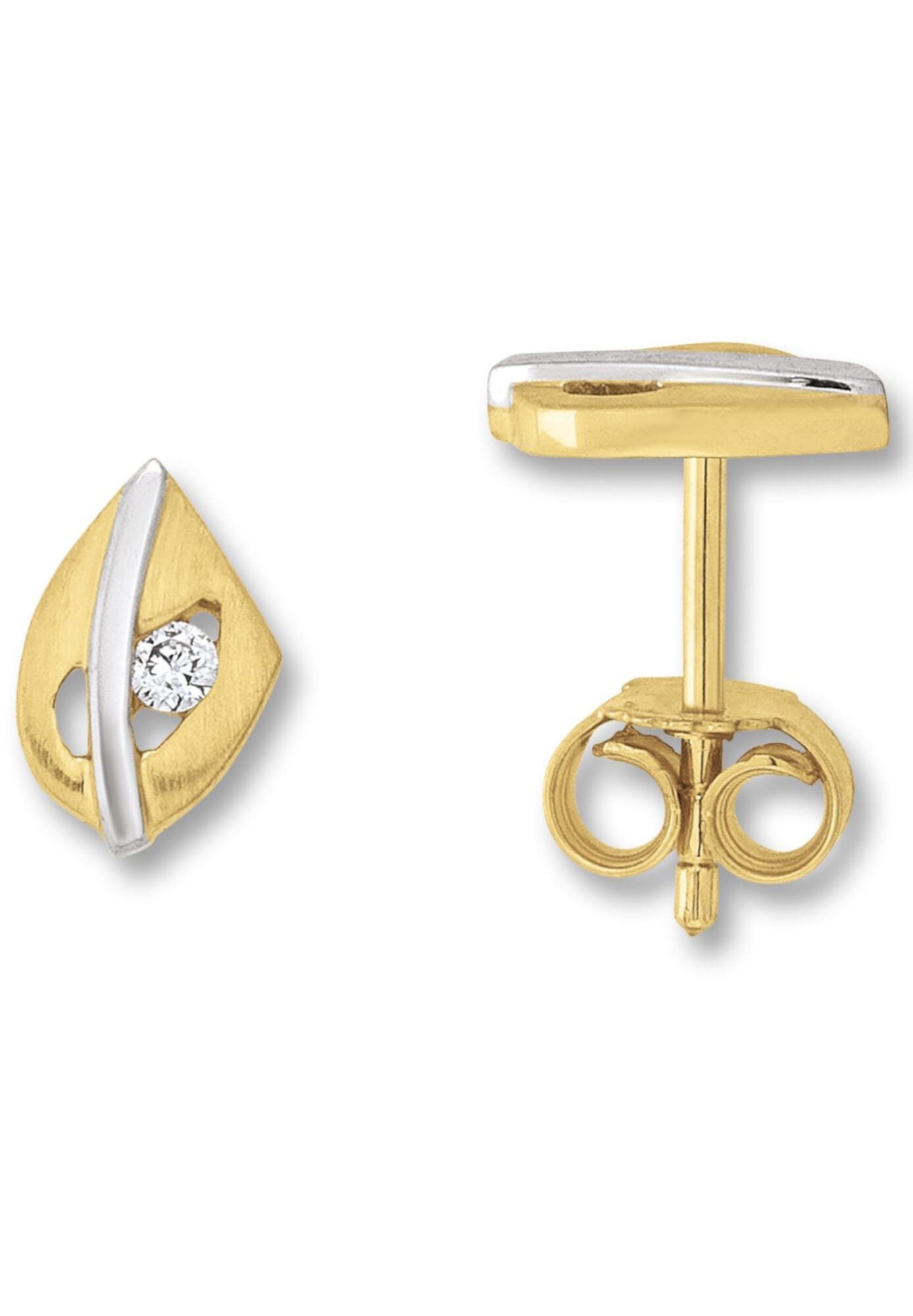 ONE ELEMENT Paar Ohrstecker »Zirkonia Ohrringe   Ohrstecker aus 333 Gelbgold«