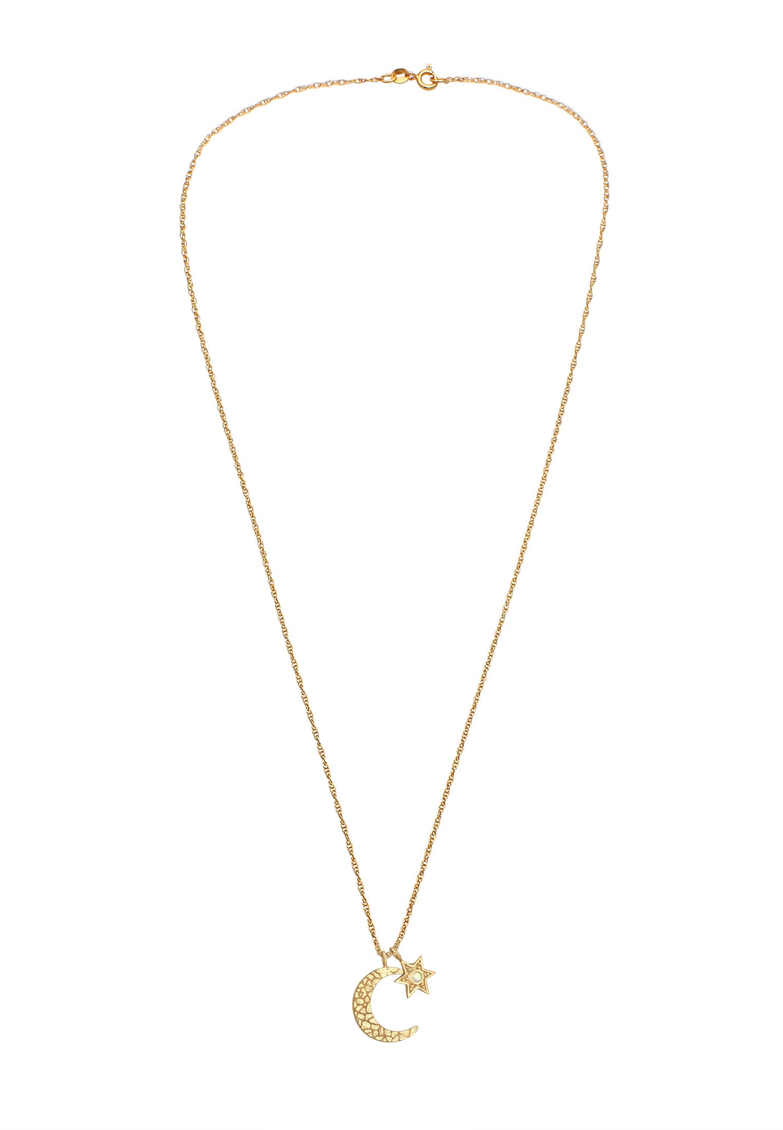 Elli Silberkette »Halskette Halbmond Stern Opal Astro 925 Silber«