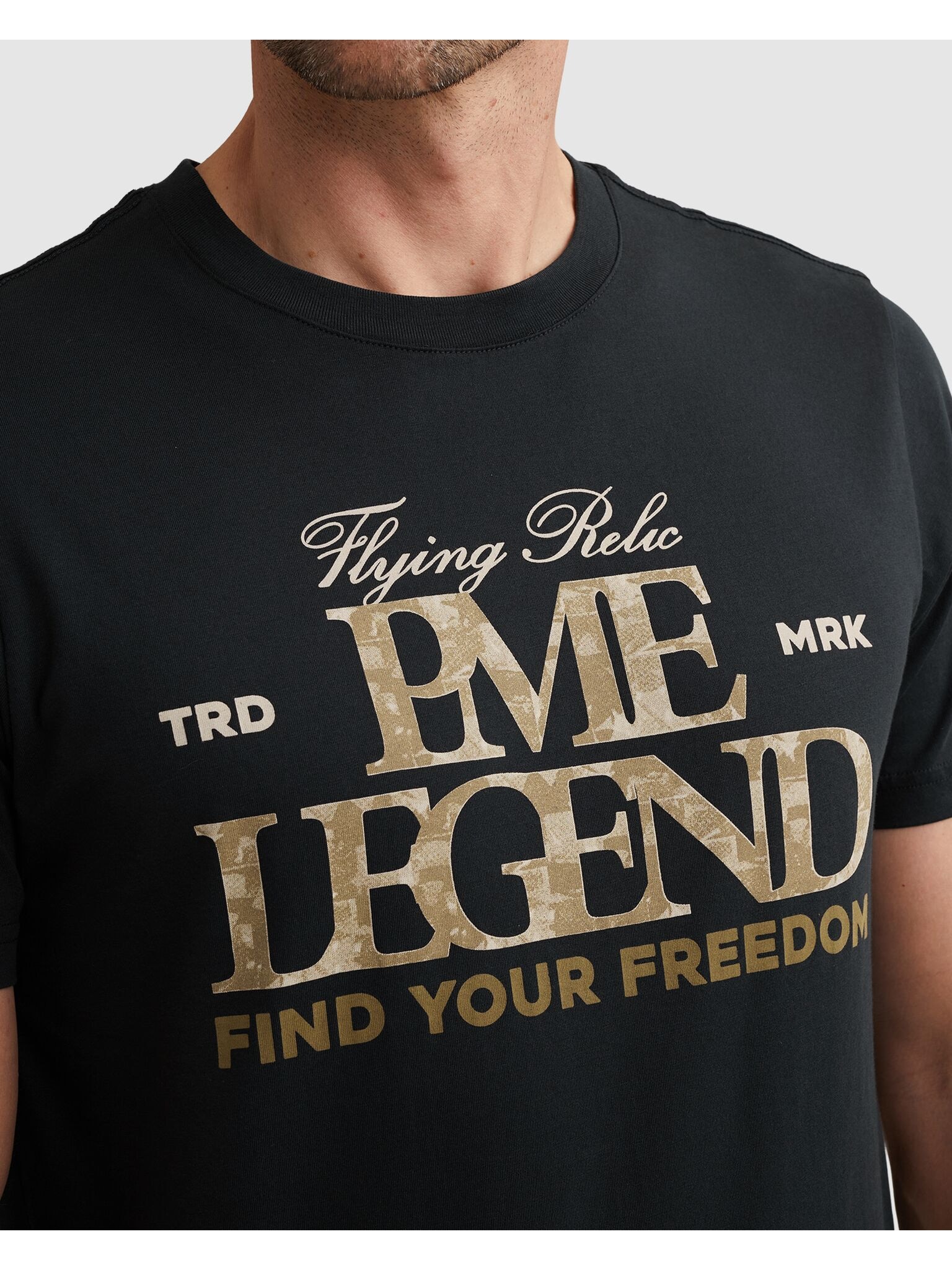 PME LEGEND T-Shirt »Short sleeve r-neck big print« Regular Fit, Kurzarm, lässiger Stil